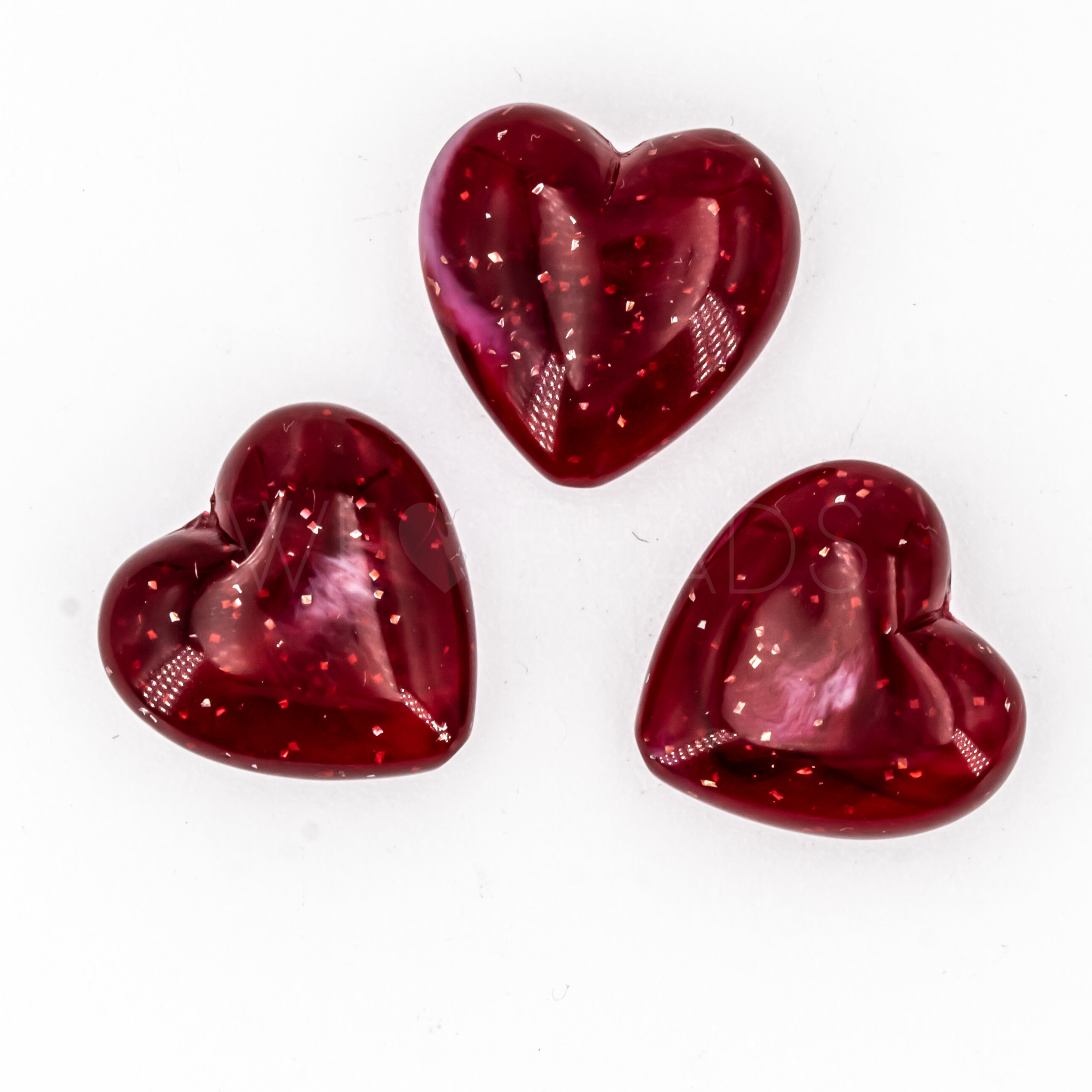 18mm Perle Herz in rot