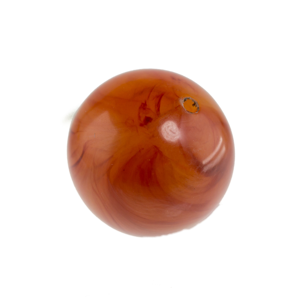 12mm Roundbead in reb-brown Marbled