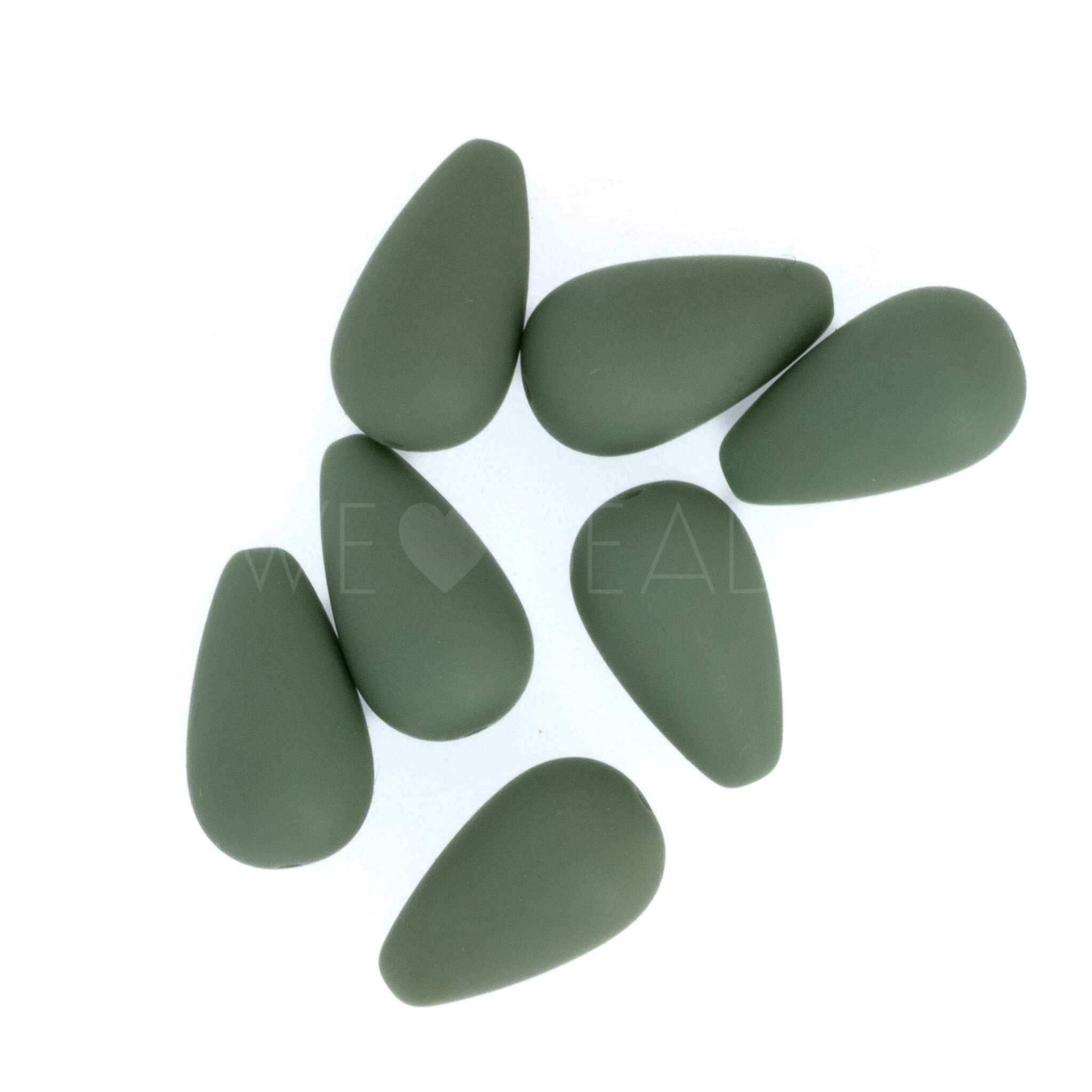 14x8 Tropfen perle in mistel grün 