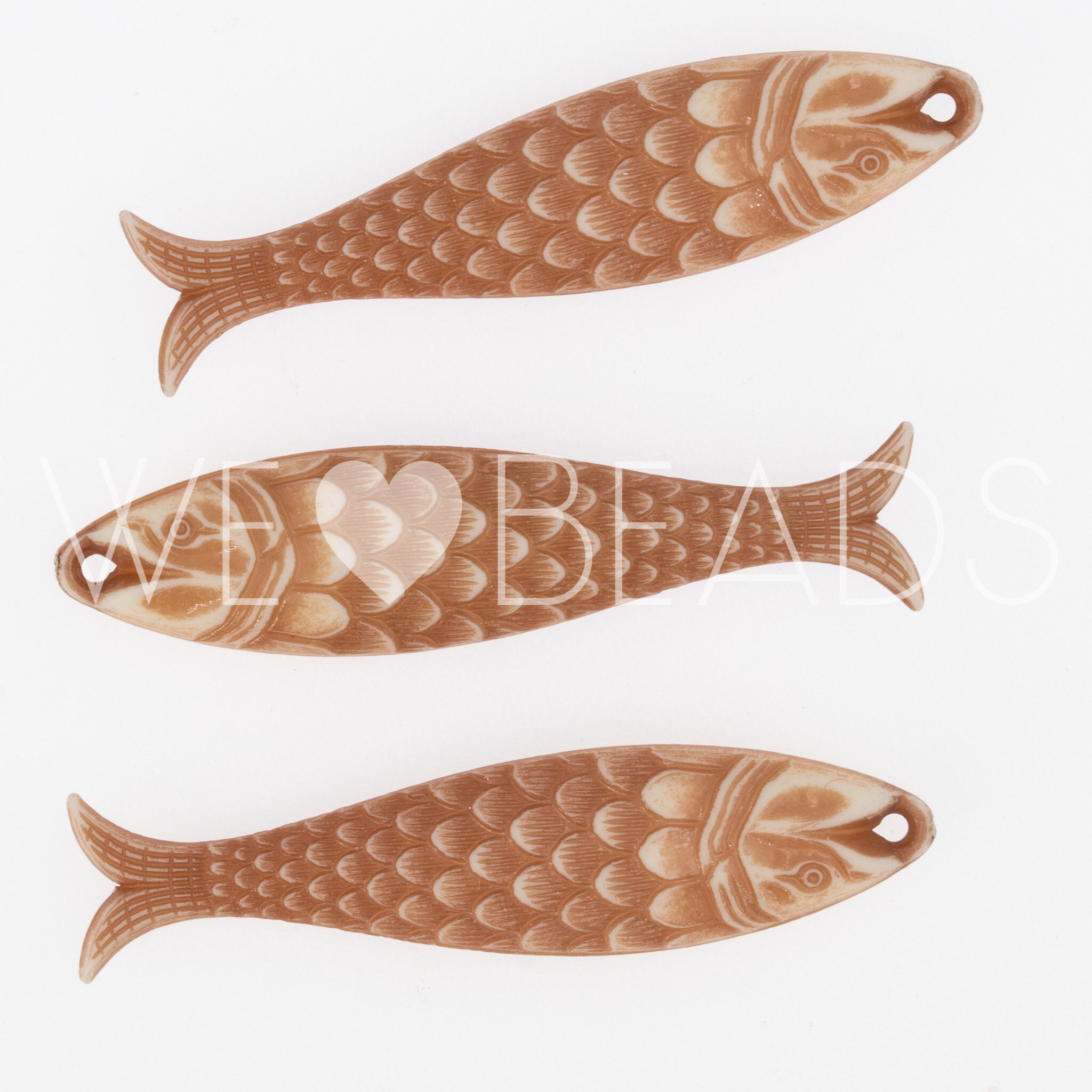 48x11 Fisch Anhänger in elfenbein-braun Satt