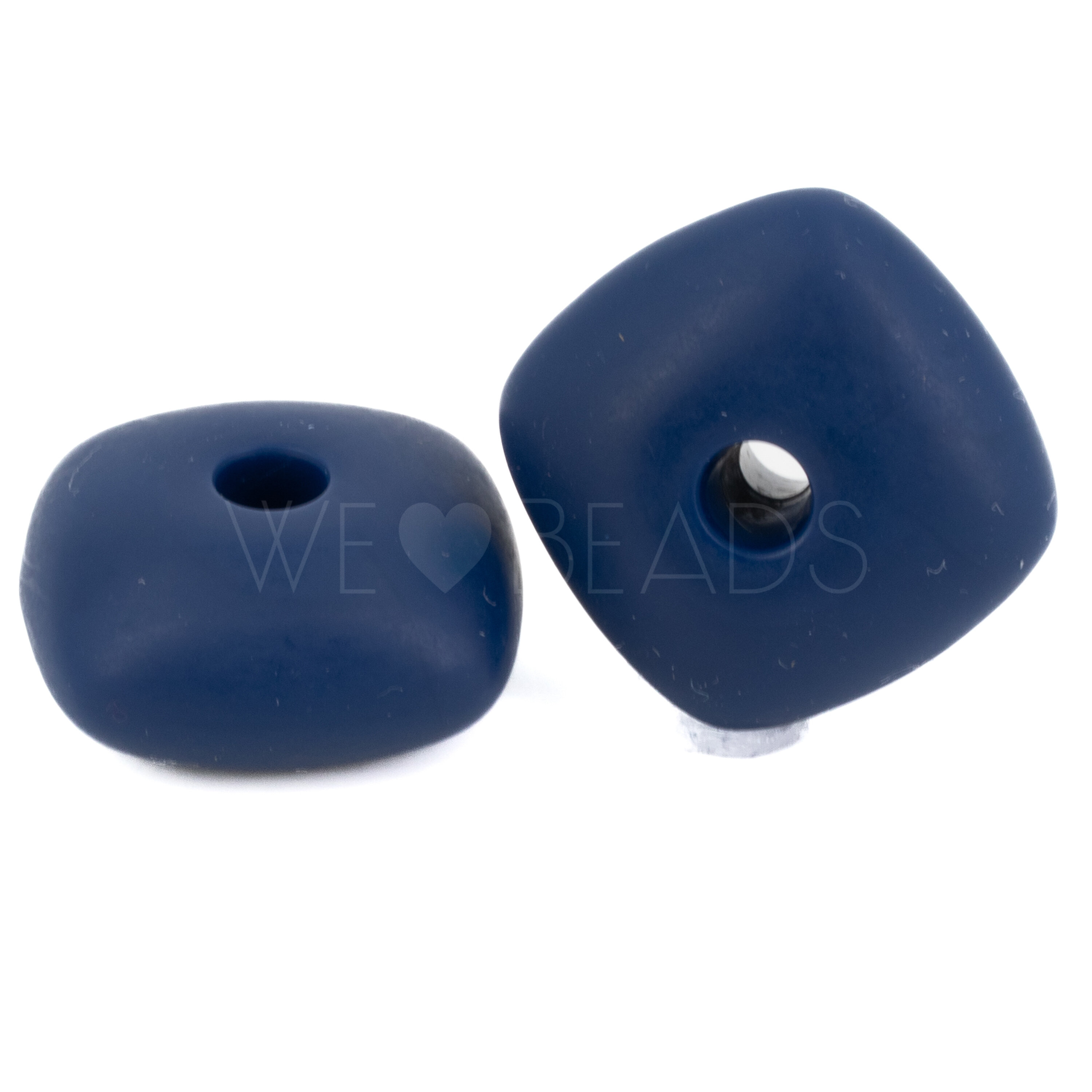 32mm Rechteck Perle in saphirblau