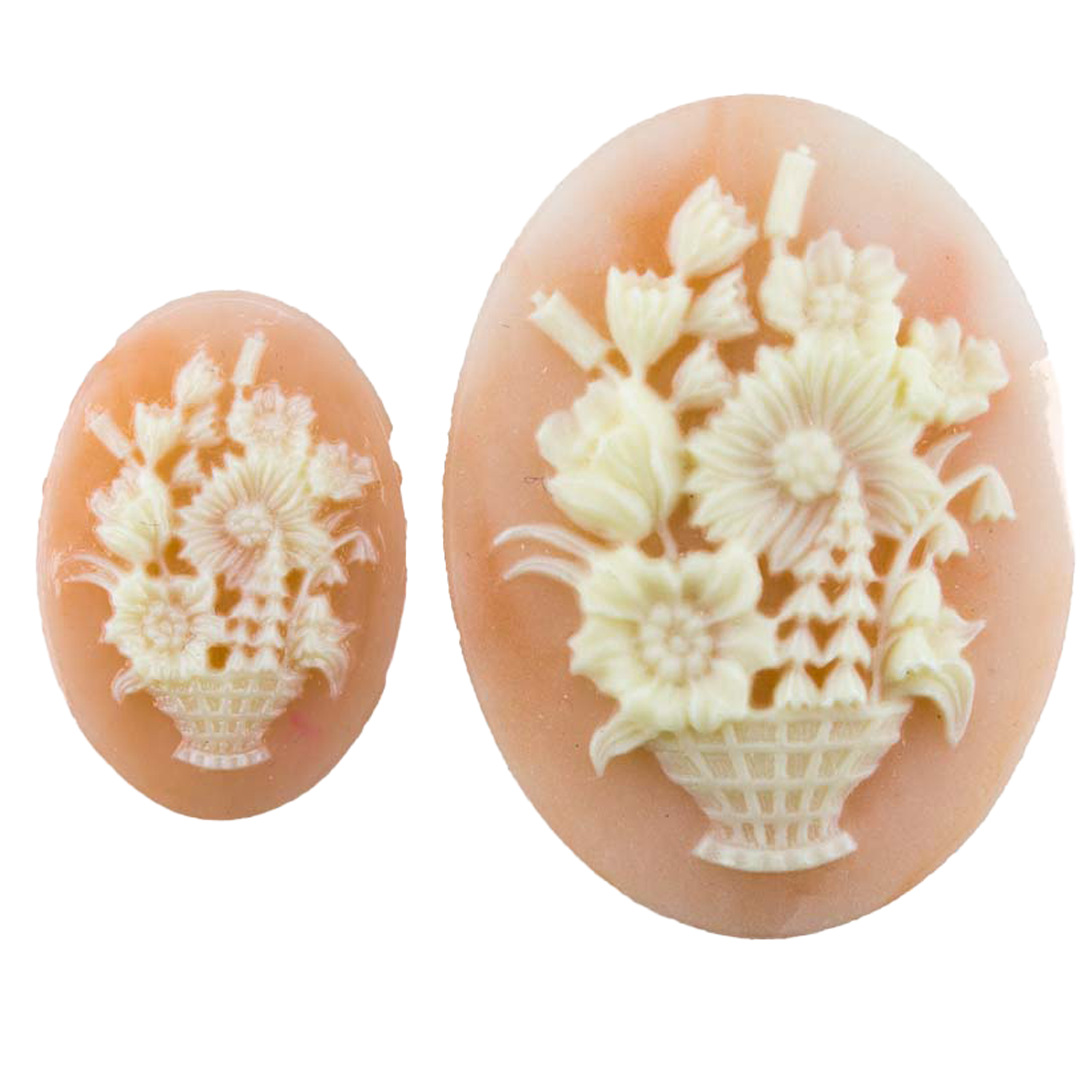 18x13 Kamee oval in Rosa / elfenbein