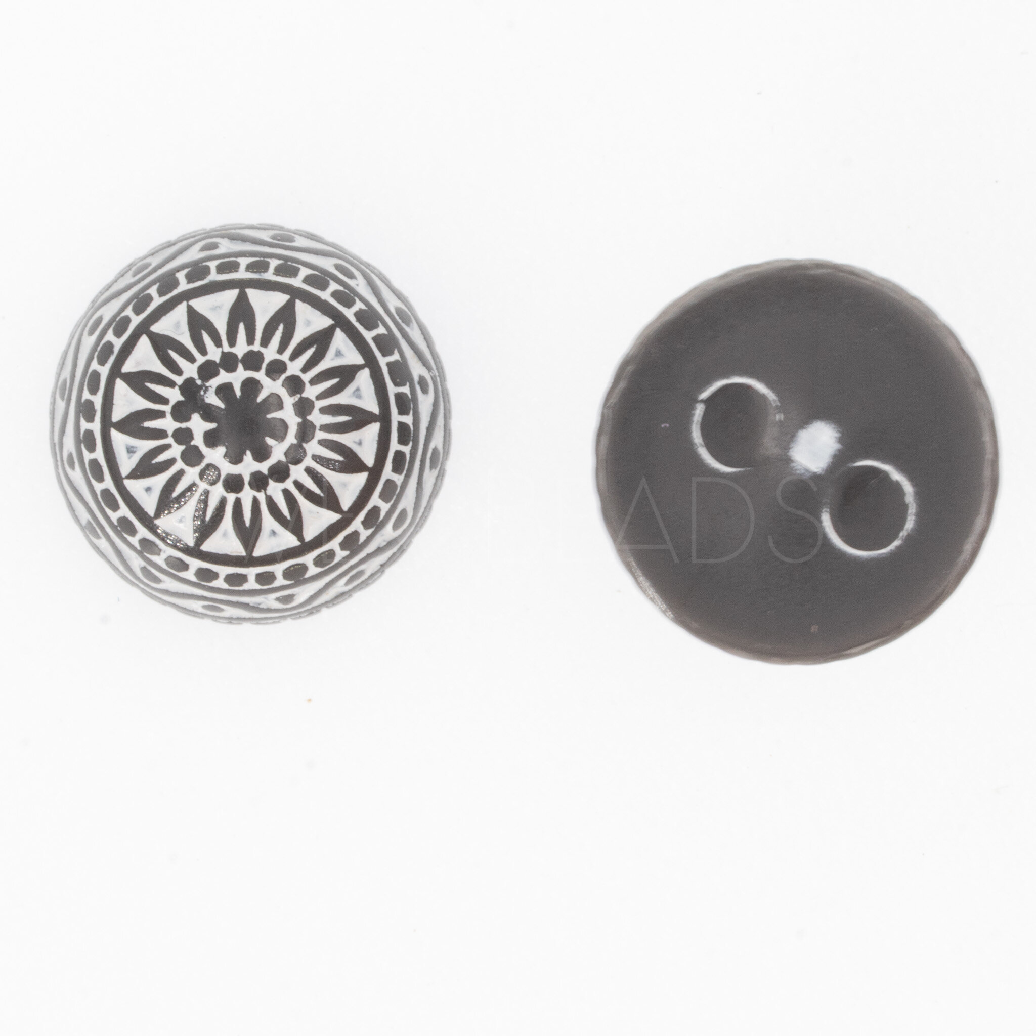 12mm Mosaik  Cabochon Rund in grau