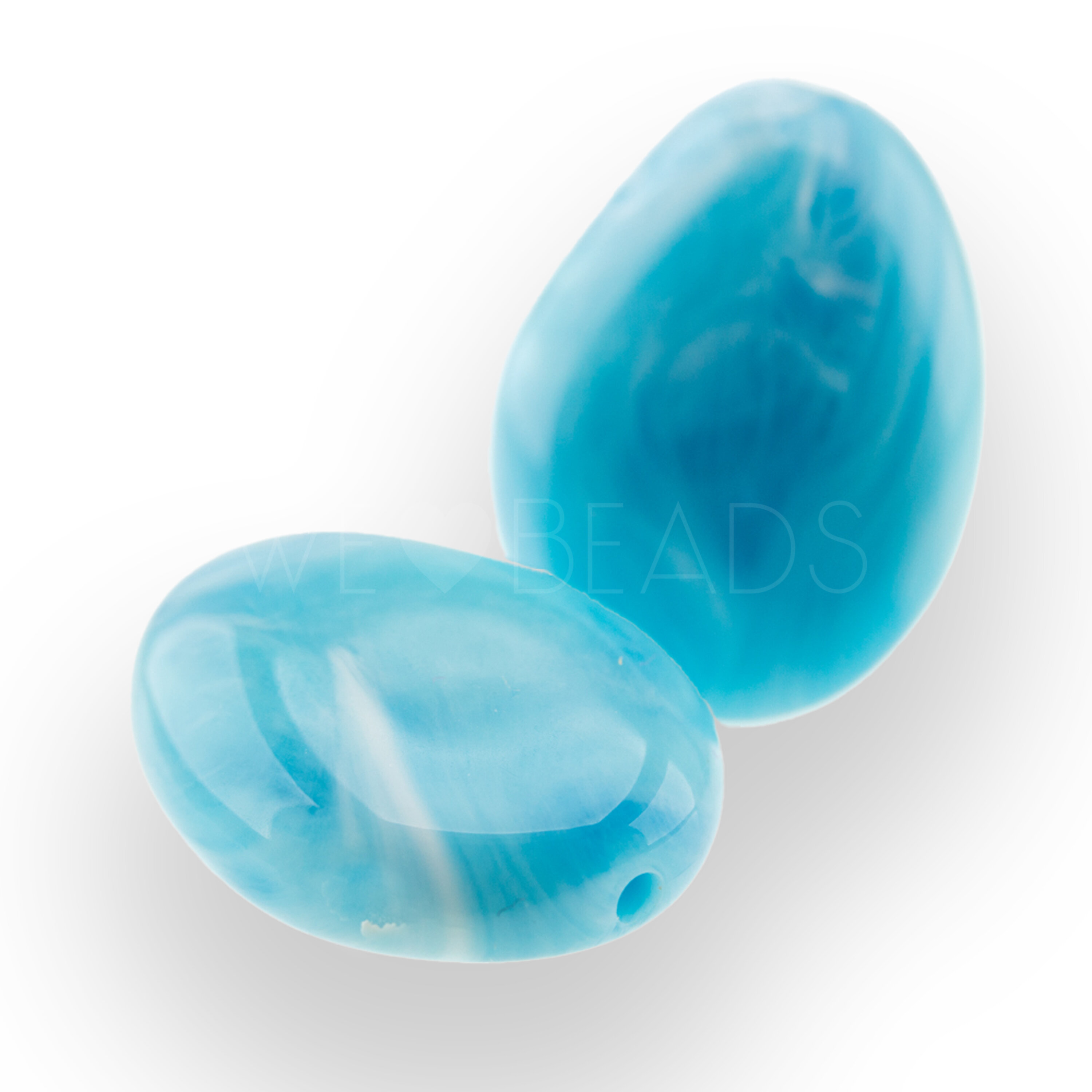 18x14 Perle Barock in cyanblau