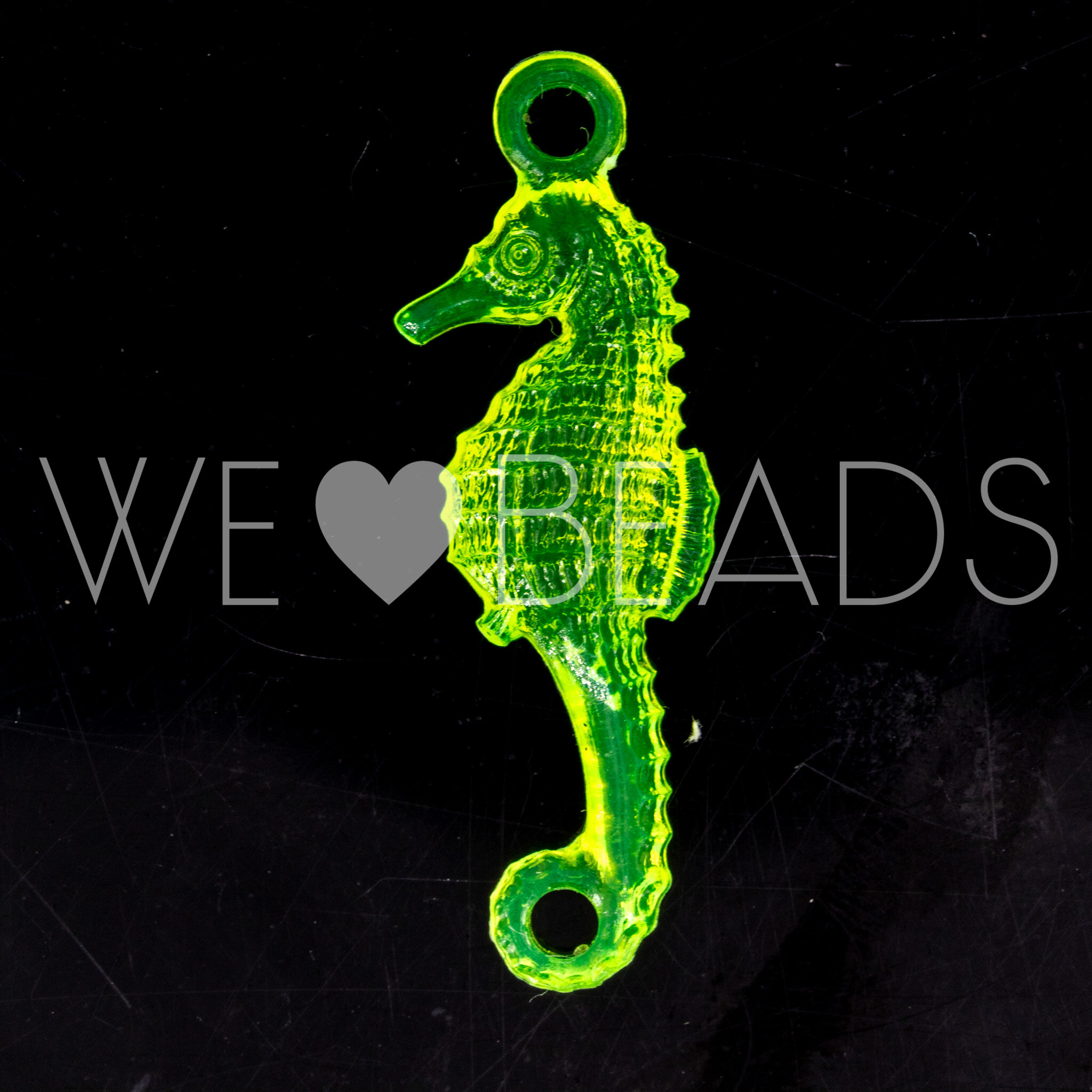 31x10 seepferd Anhänger in neon gelb Transparent