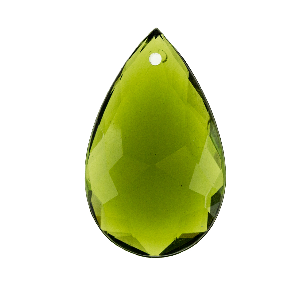 29x18 Tropfen Anhänger - olivegrün Transparent