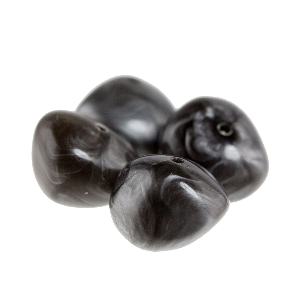 10x12 Barock Perle - schwarz / grau Marmor