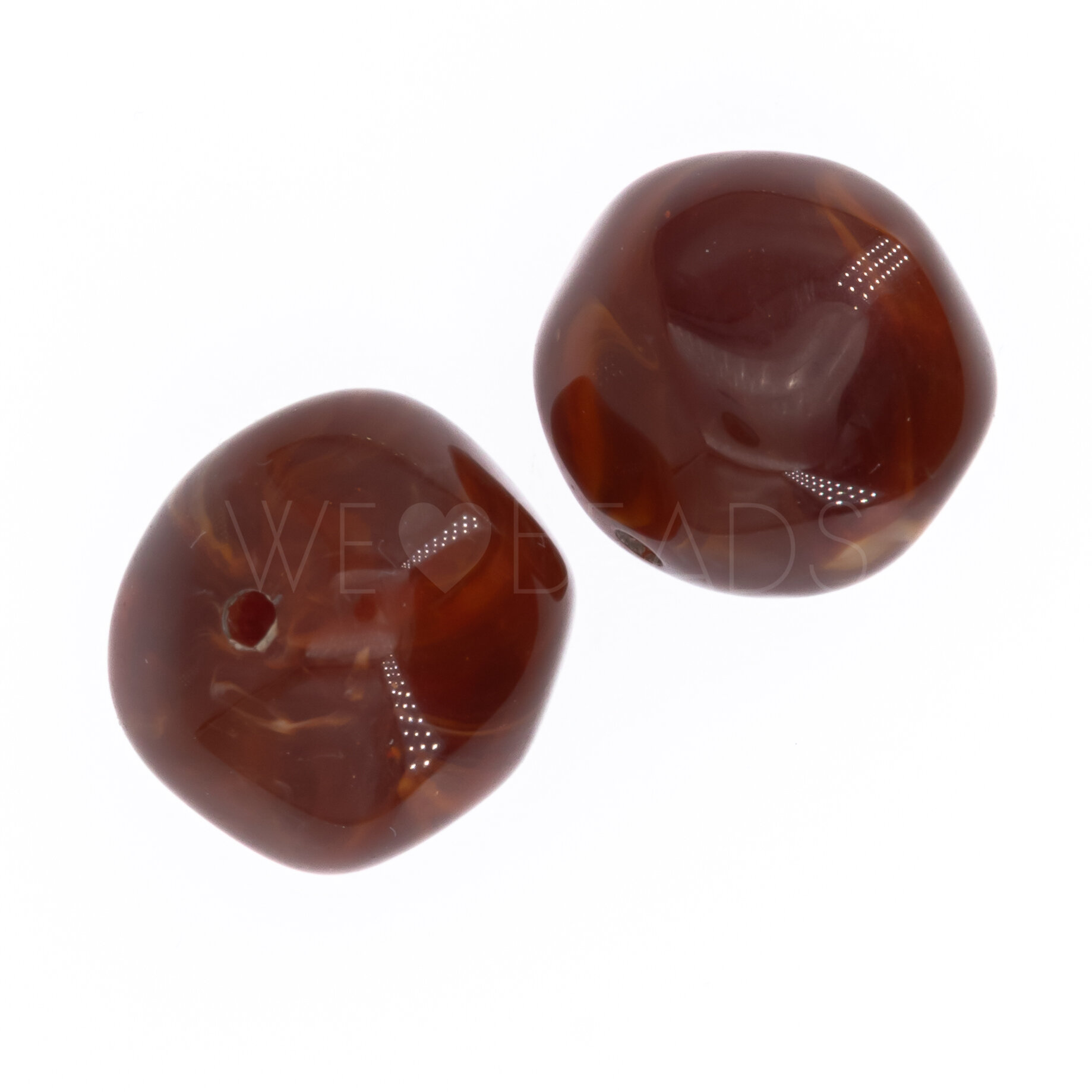 15mm baroque Beads- red Marbled
