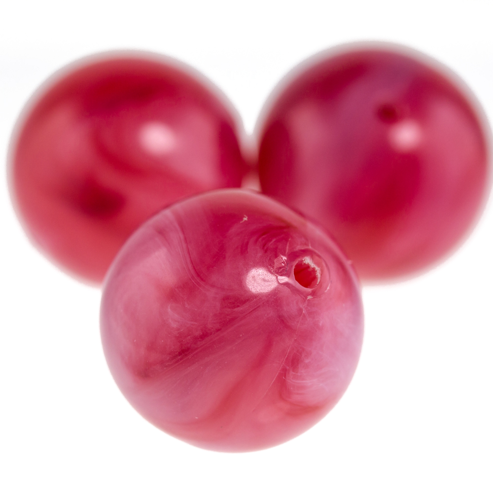 16mm Rundperle in  flammen rot Marmor