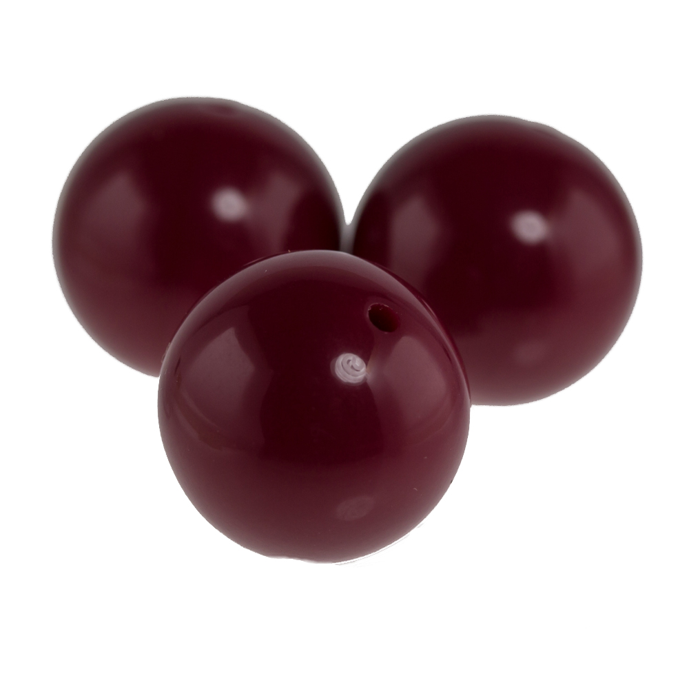 25mm Roundbead in berry red Opaque