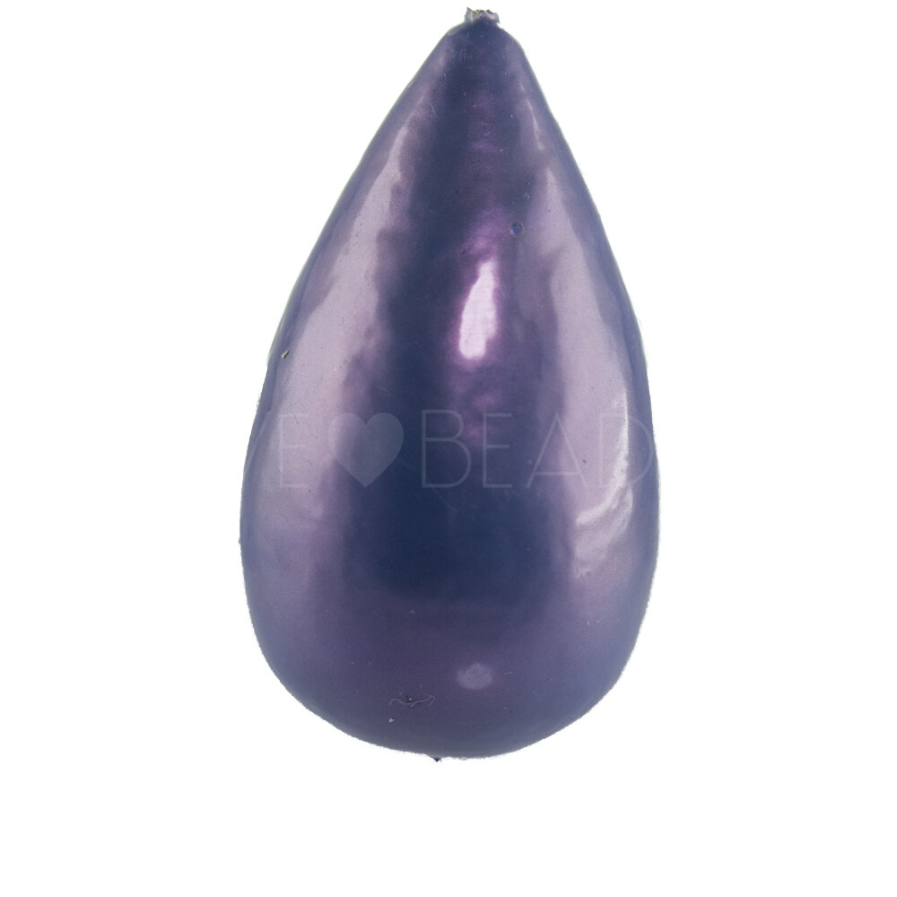 40x23 drop Paper-Mache Bead in radiant Celestial blue