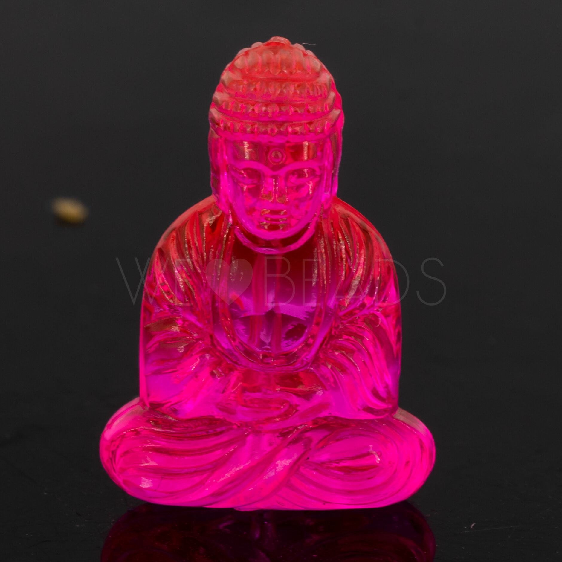 25x18 Buddha-Perle sitzend in neonpink Transparent