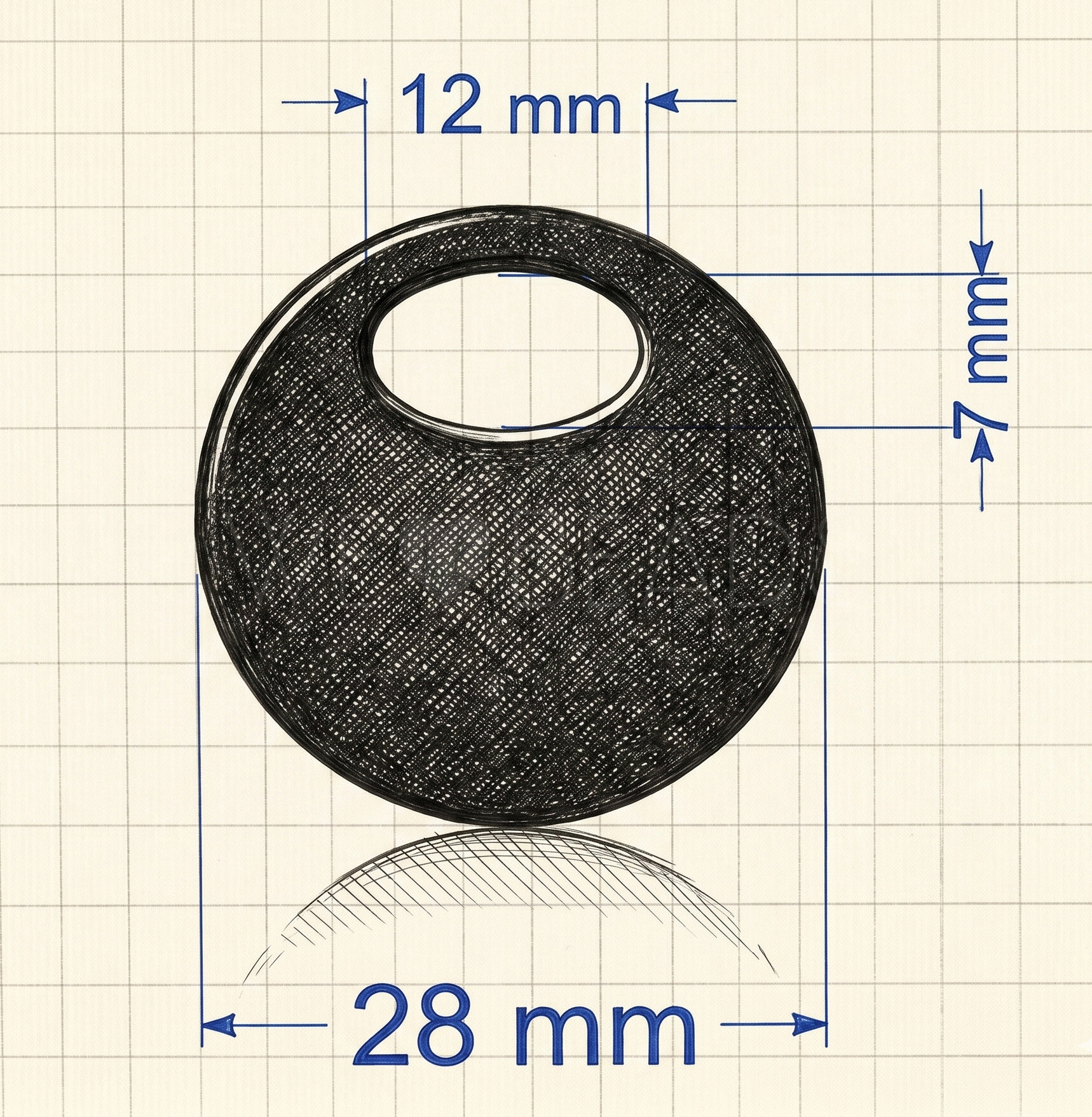 28mm Round Ring in crystall frosted