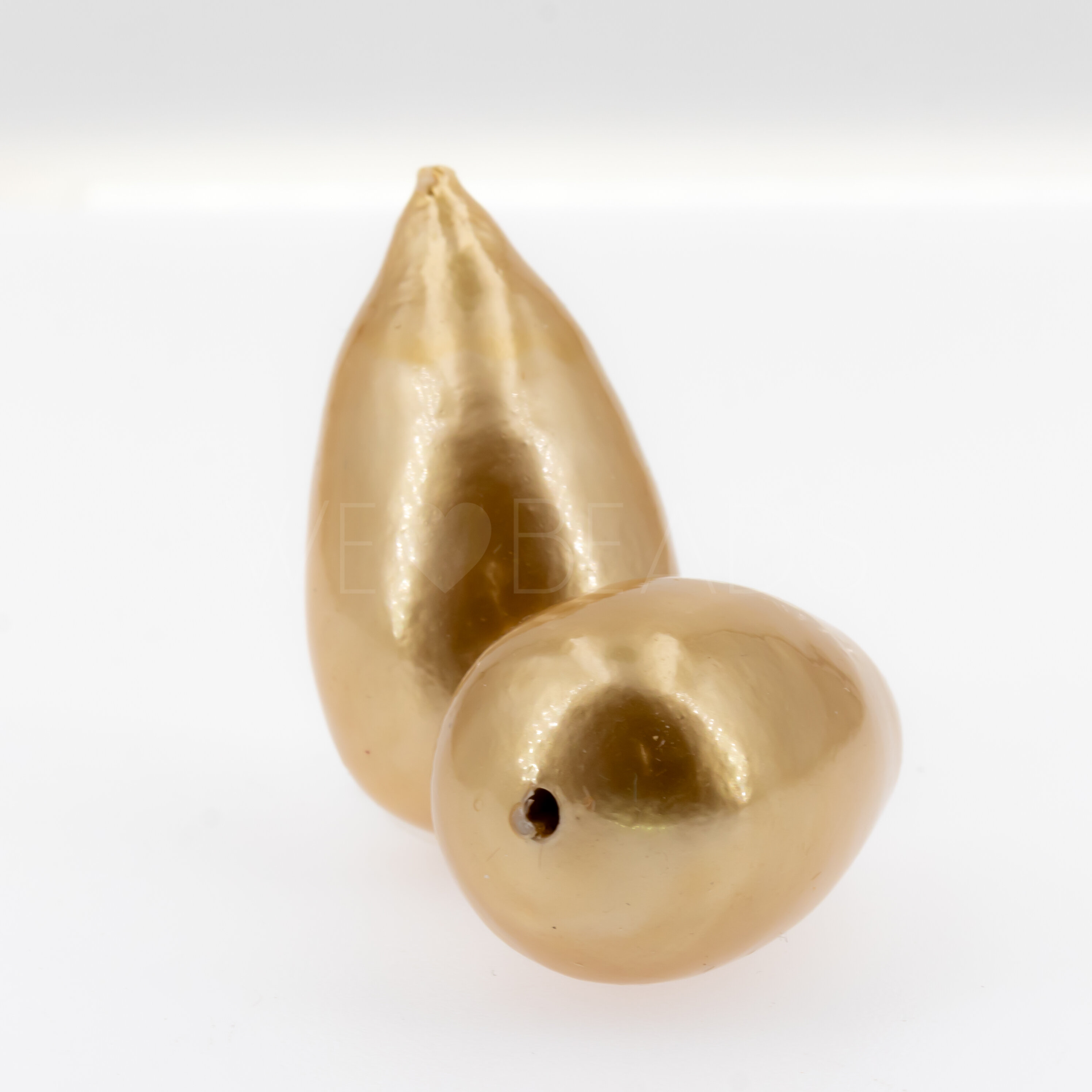 40x23 Paper-Mache Bead Tropfen in helles pfirsich