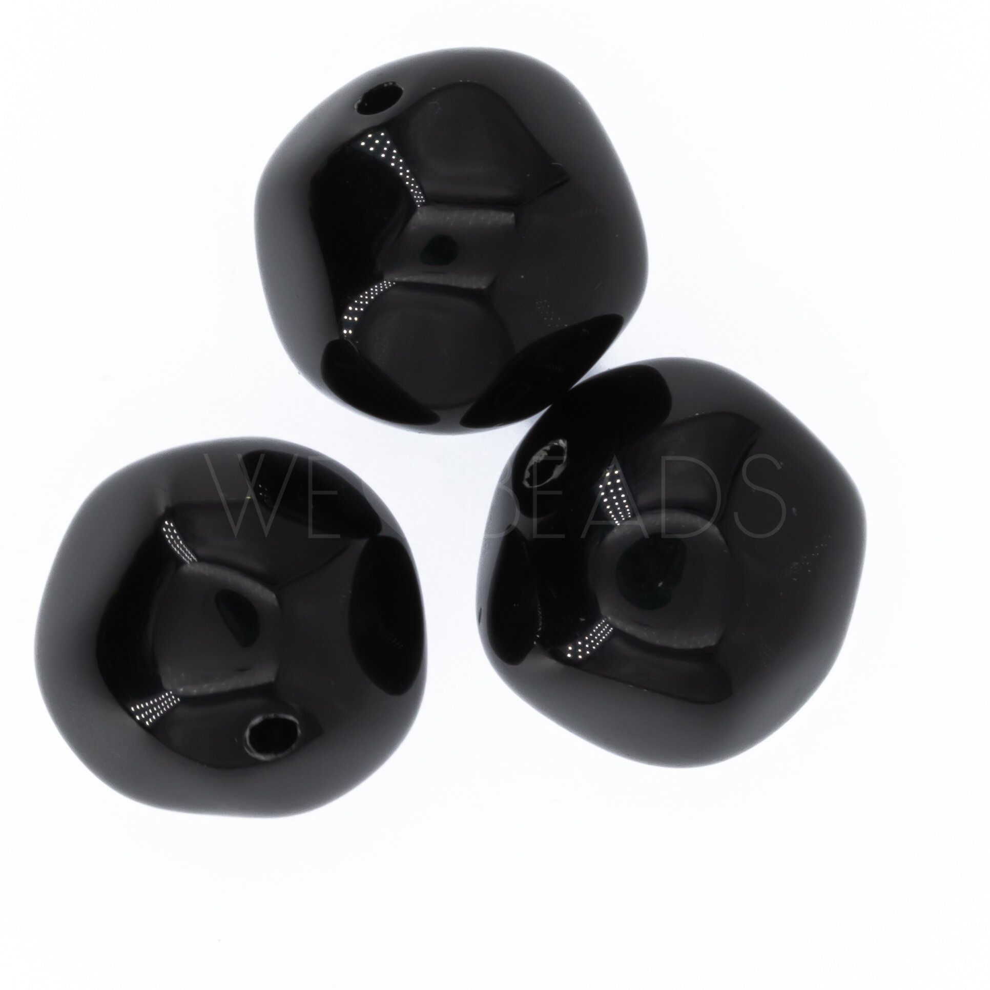 15mm baroque Beads- black Opaque