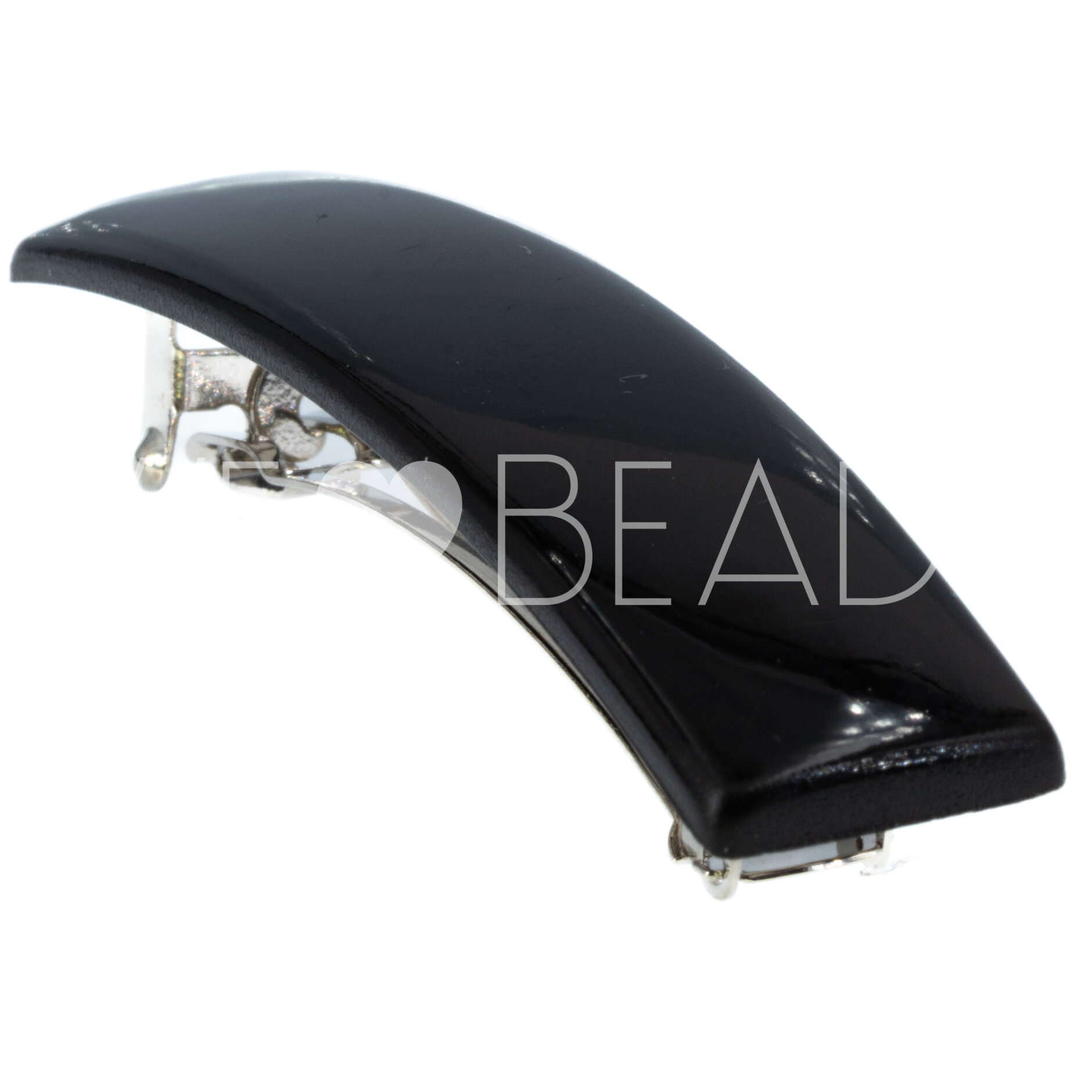 Haarspange Rechteck in schwarz medium