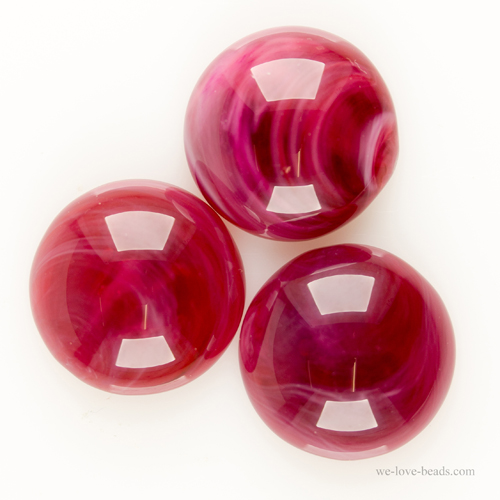 10mm Cabochon oval - rot   Marmor