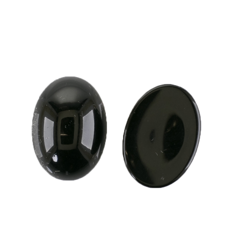 14x10 Oval Cabochon  - black Opaque,