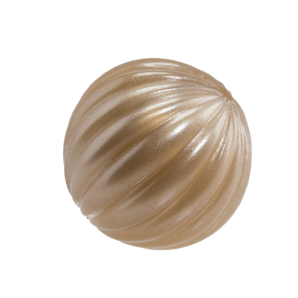 16mm gerillte Rund Perle in creme