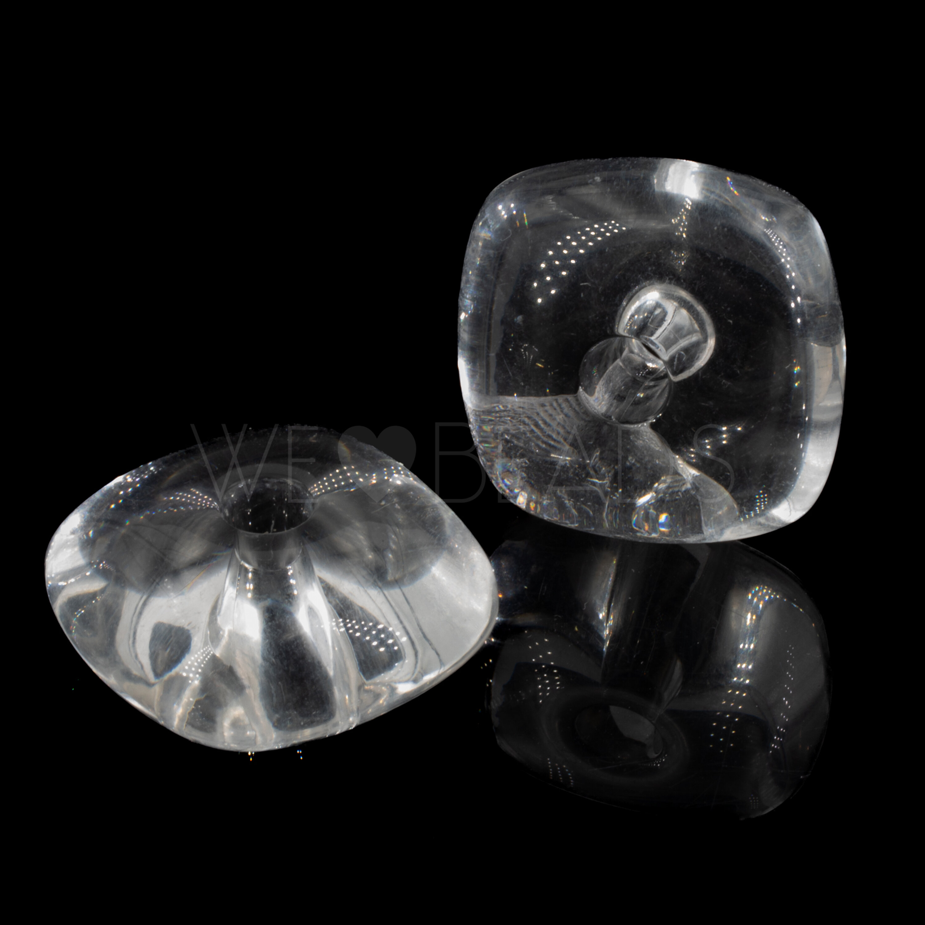 32mm Rechteck Perle in Kristall