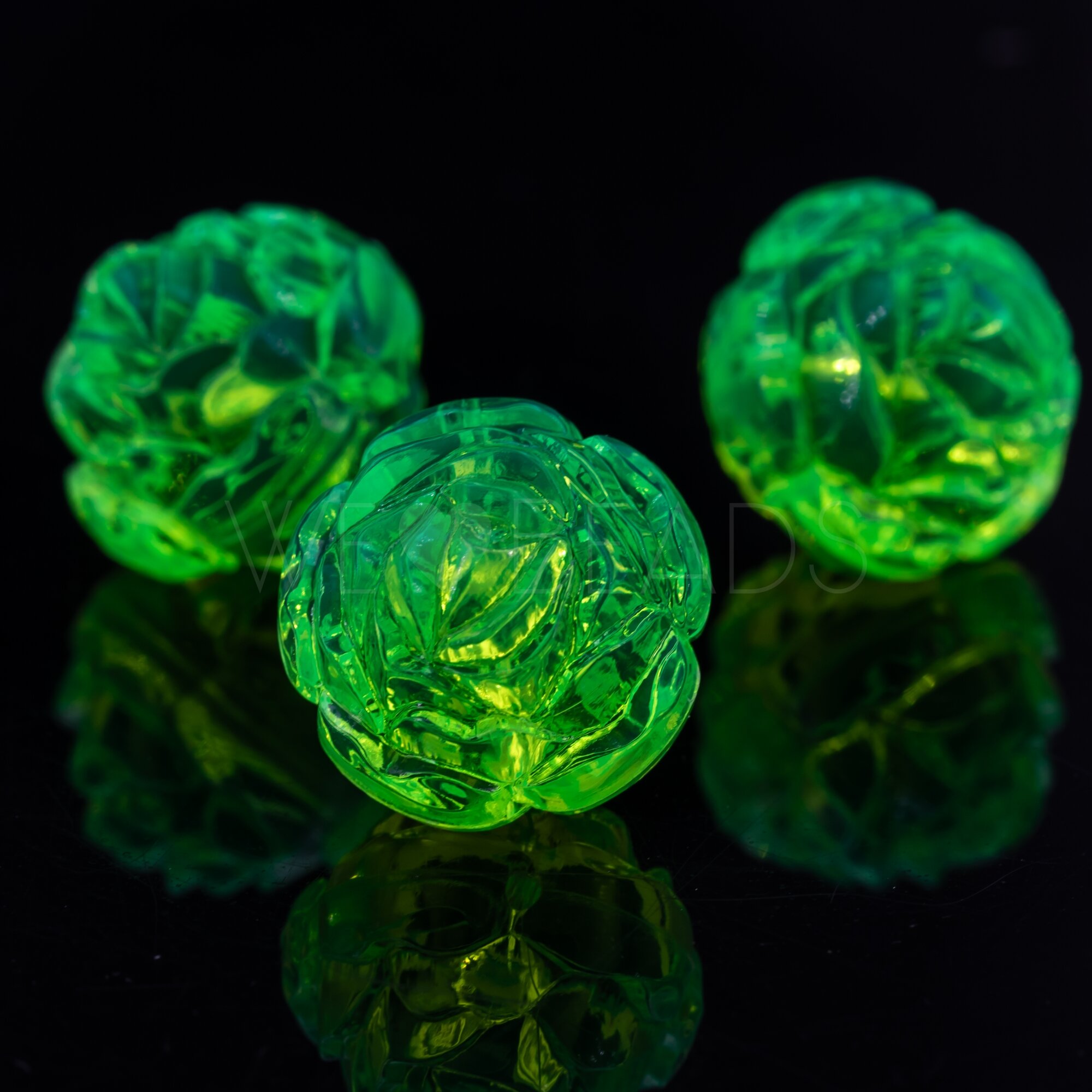 22mm Rose Perle in neon grün