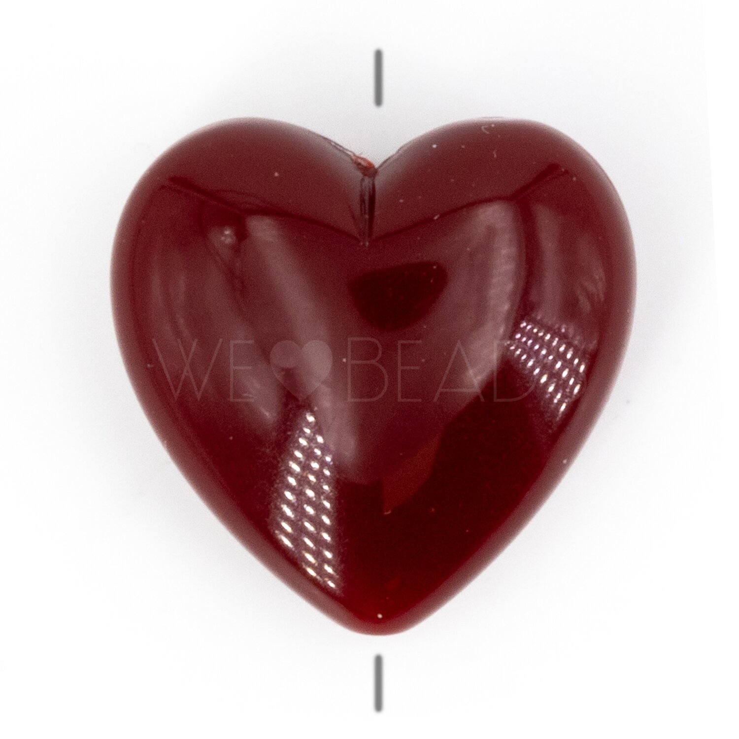 18mm Heart Beads in blood red