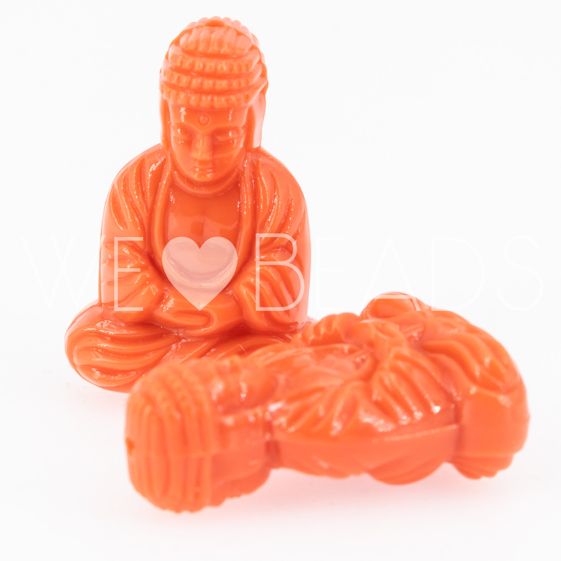 25x18 Buddha-Perle sitzend in korall Satt