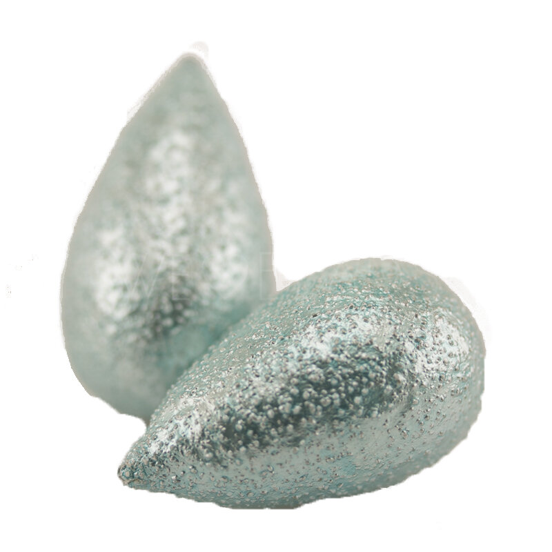 40x23 drop Paper-Mache Bead in light blue spacy