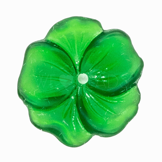 14mm Flower Beads in emerald