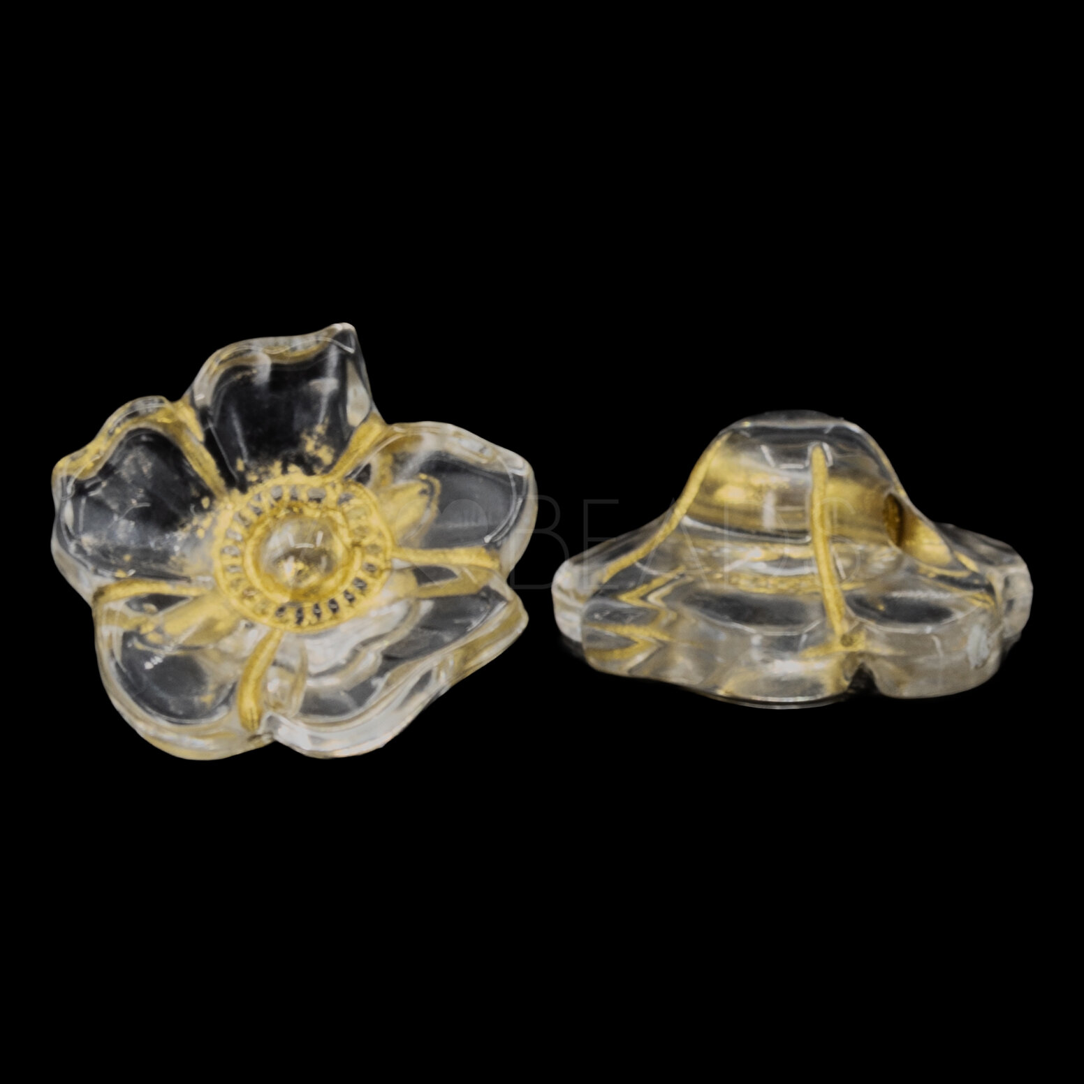 12mm Blume Knopf in Kristall