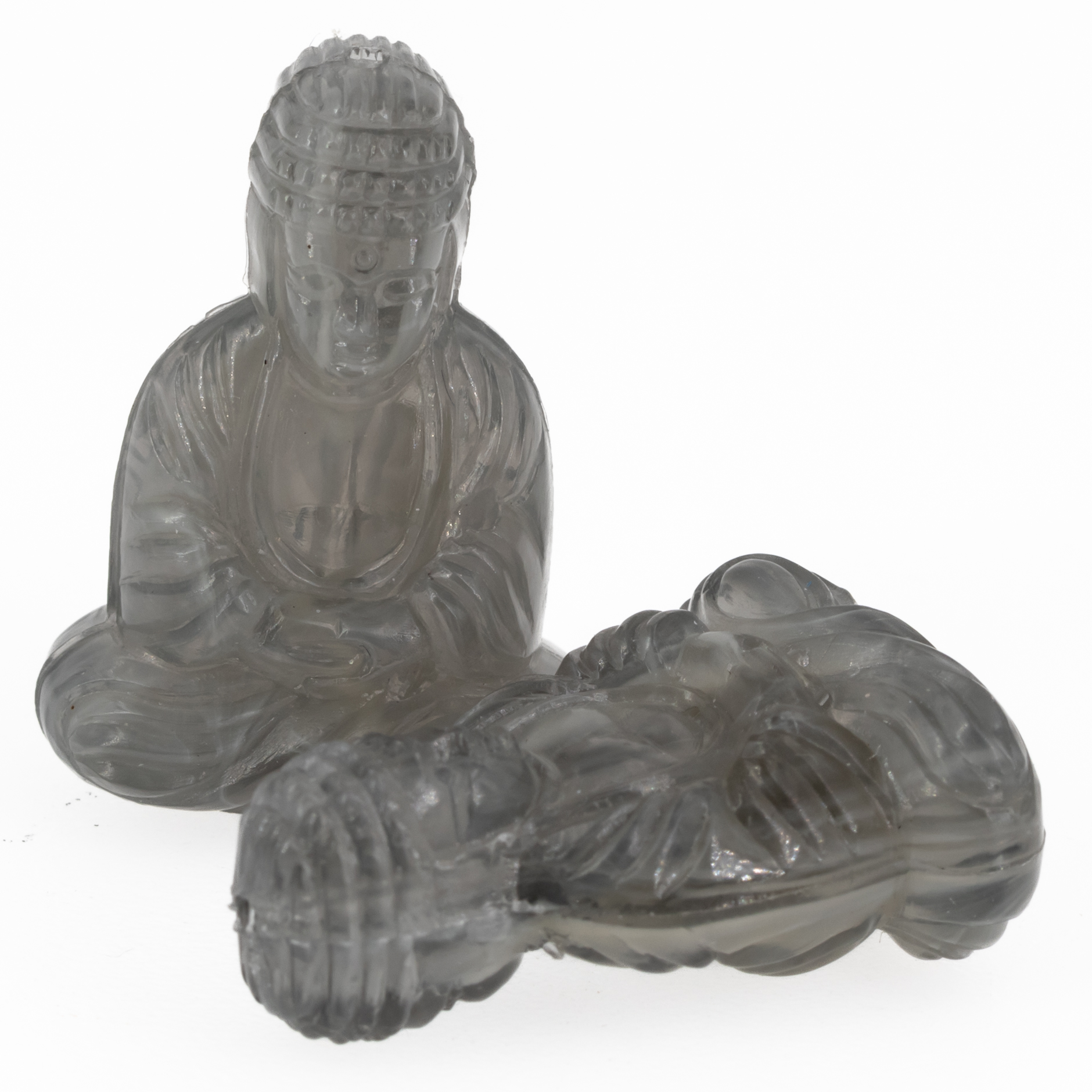 25x18 Buddha-Perle sitzend in grau  Marmor