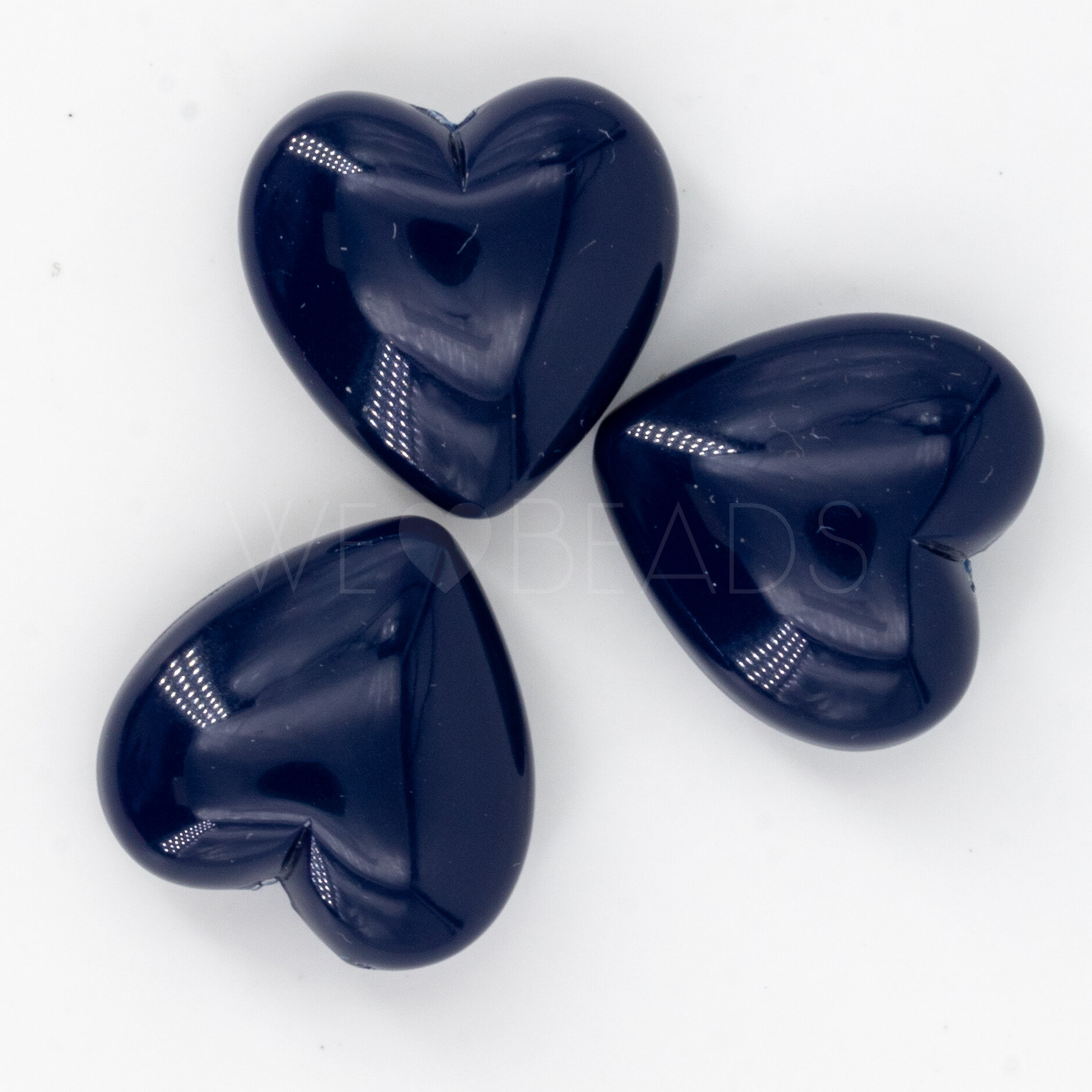 18mm Heart Beads in steelblue