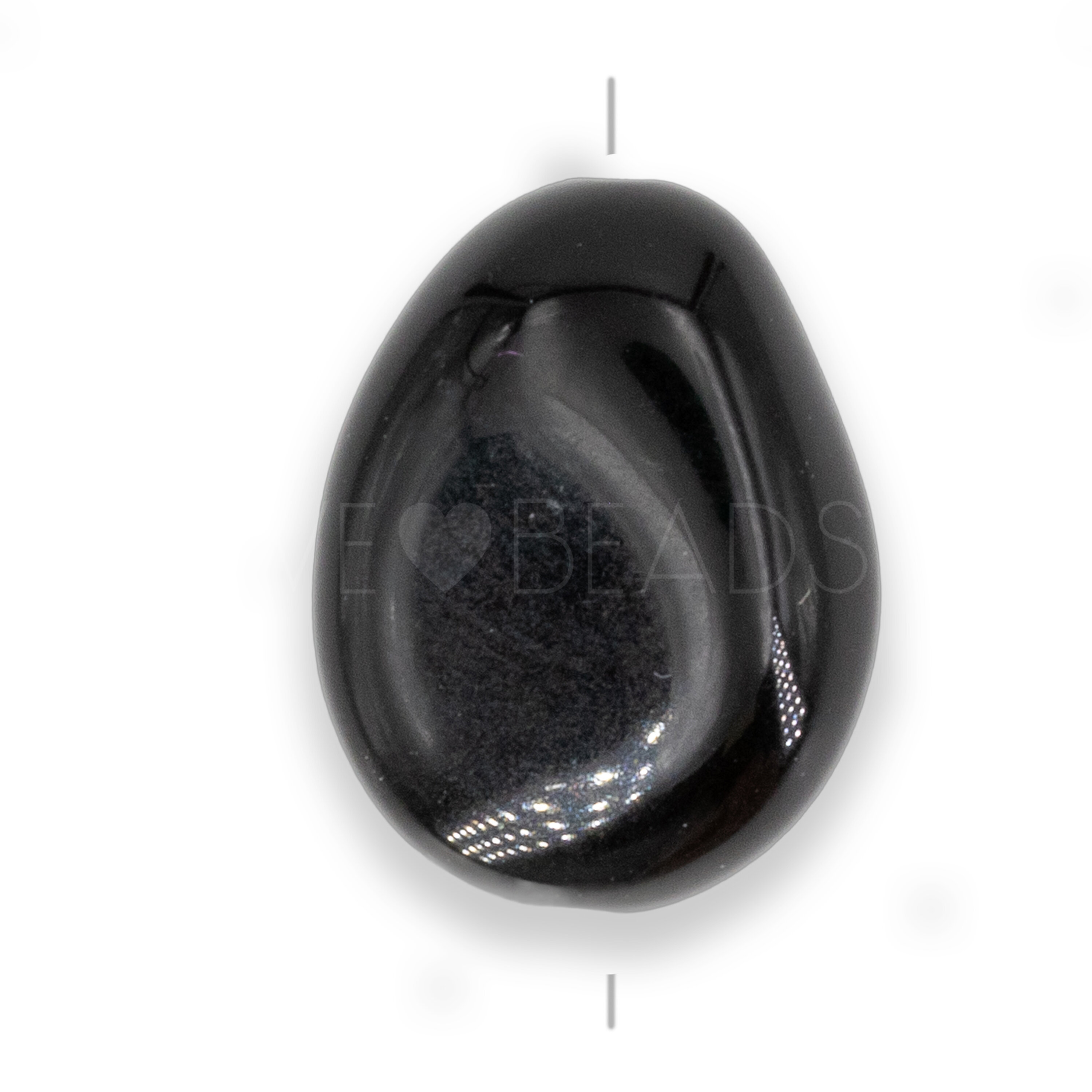 18x14 Perle Barock in schwarz