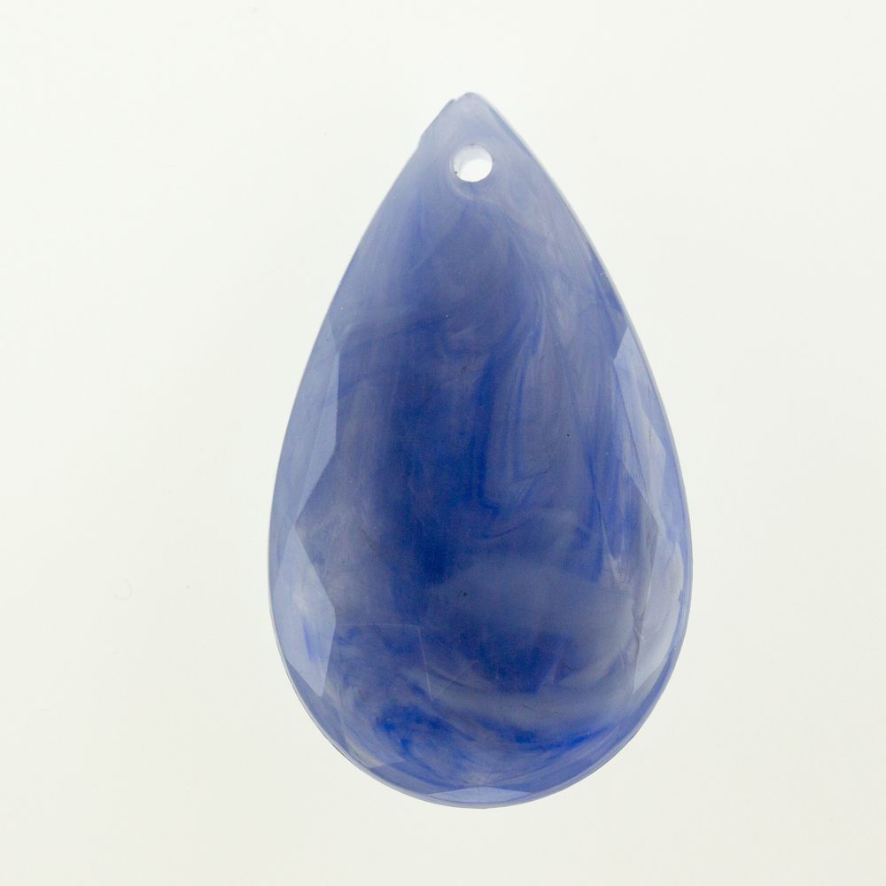 37x22 drop Charm- copper blue Marbled
