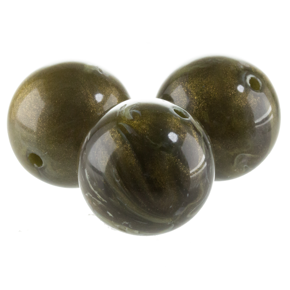 20mm Rundperle in  khaki braun goldshadow Seide