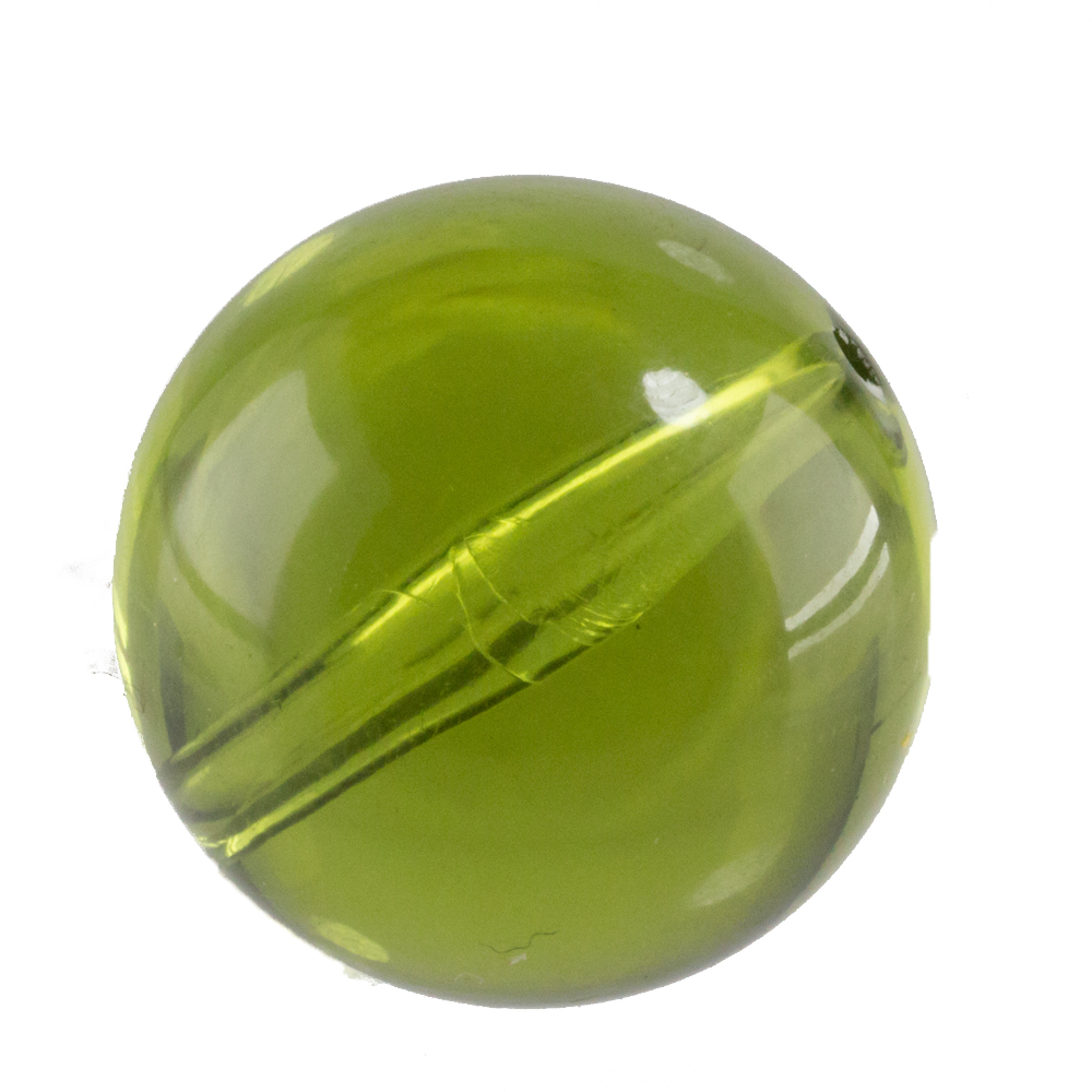 14mm Rundperle in  schlammgrün Transparent