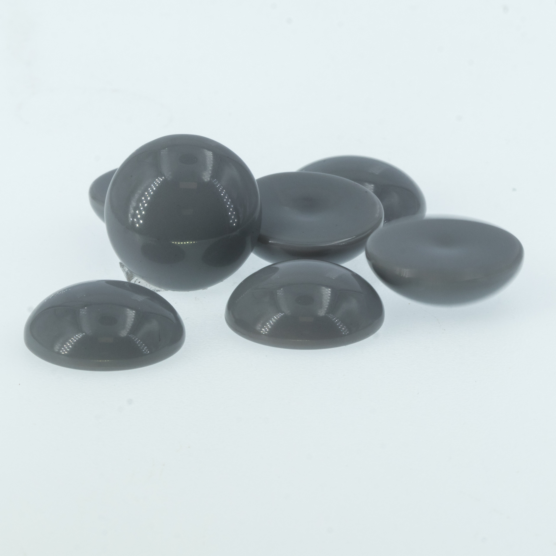18mm Cabochon Rund in grau
