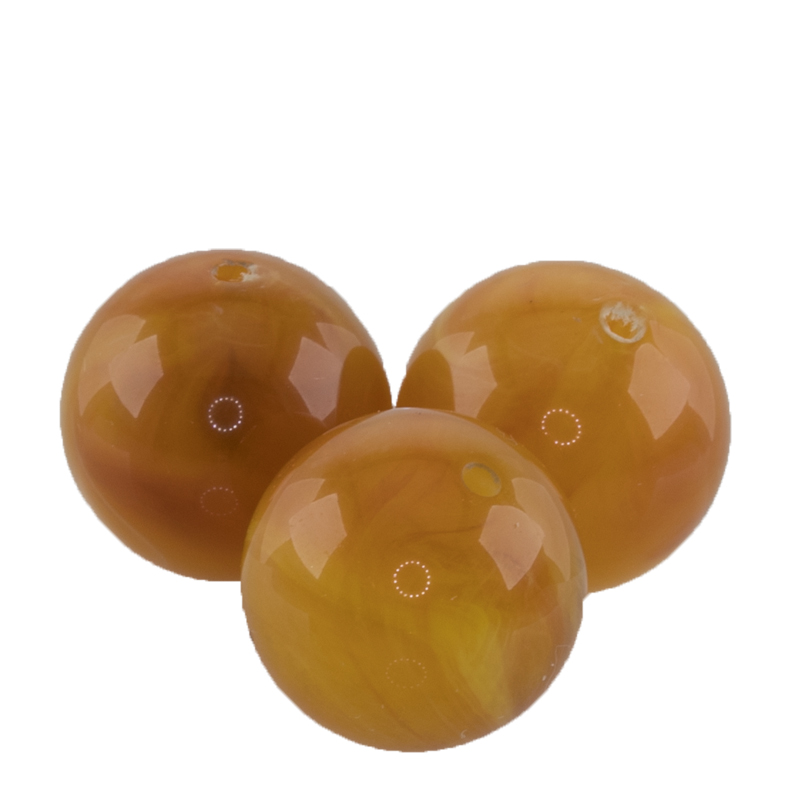 12mm Rundperle in  bernstein orange Marmor