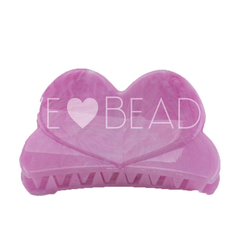 Herz Haarspange in orchidee Rosa Large