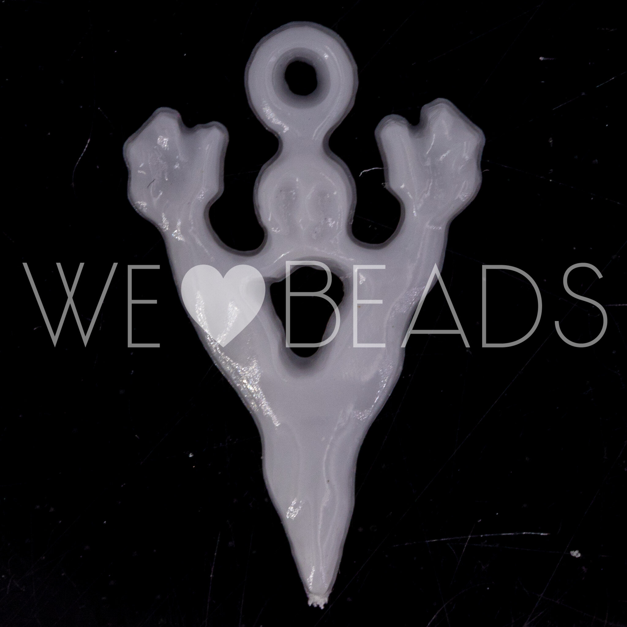 15x11 Ghost Charm in white Opaque