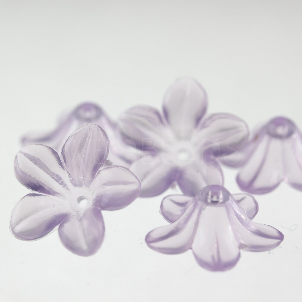 14mm Flower Beads in pastell lavender