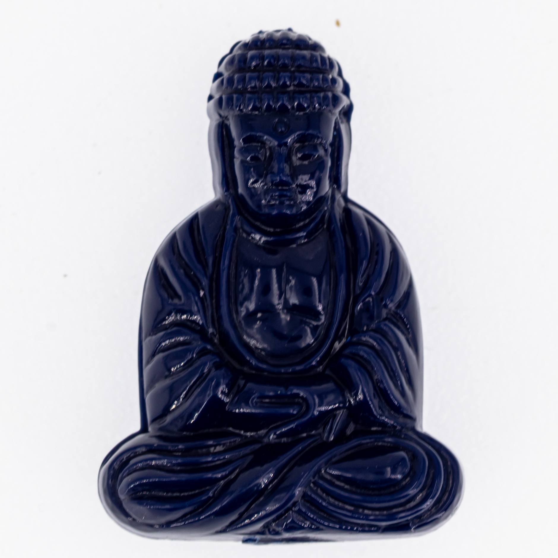 25x18 Buddha-Perle sitzend in stahlblau Satt