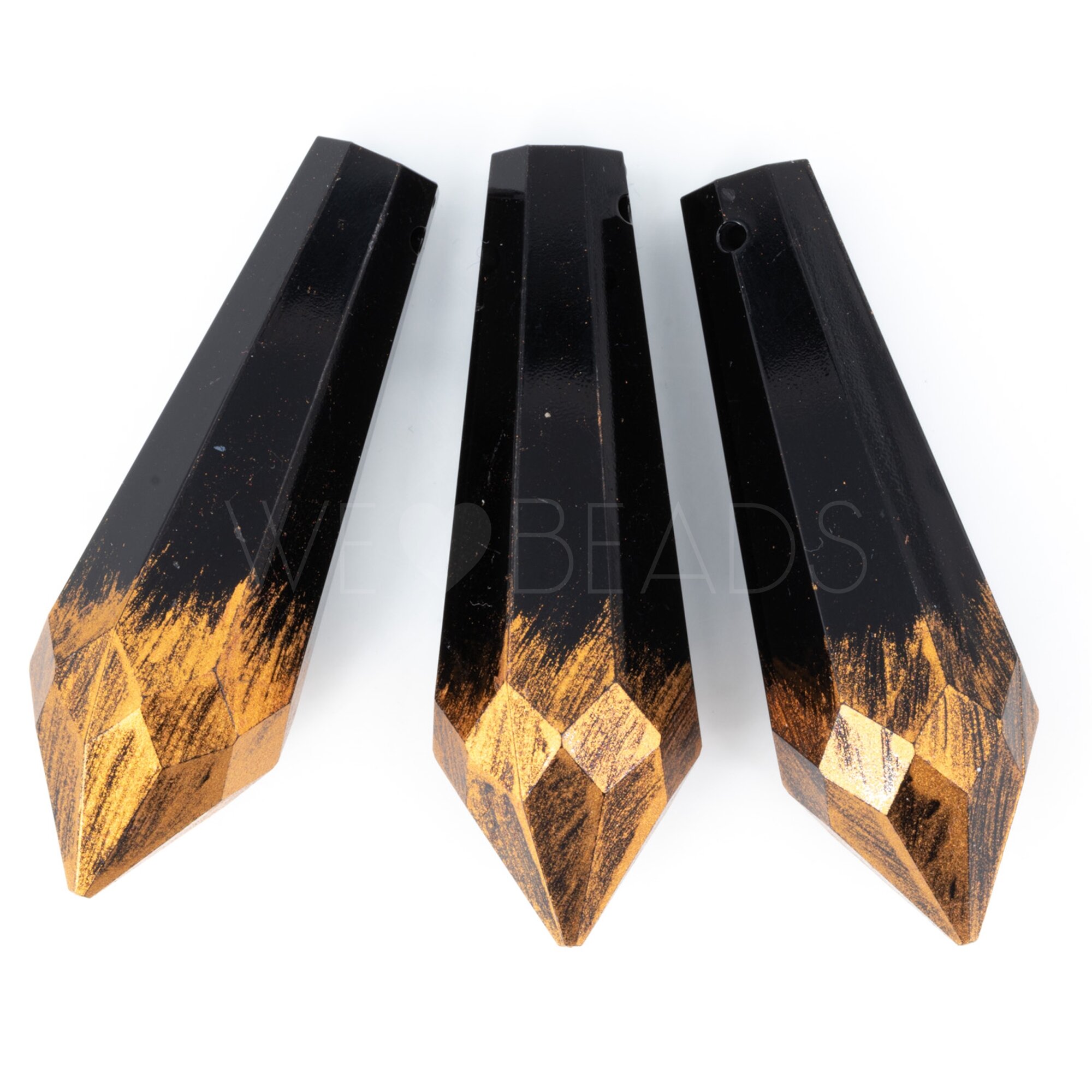 63x21 Tropfen Anhänger in schwarz-kupfer