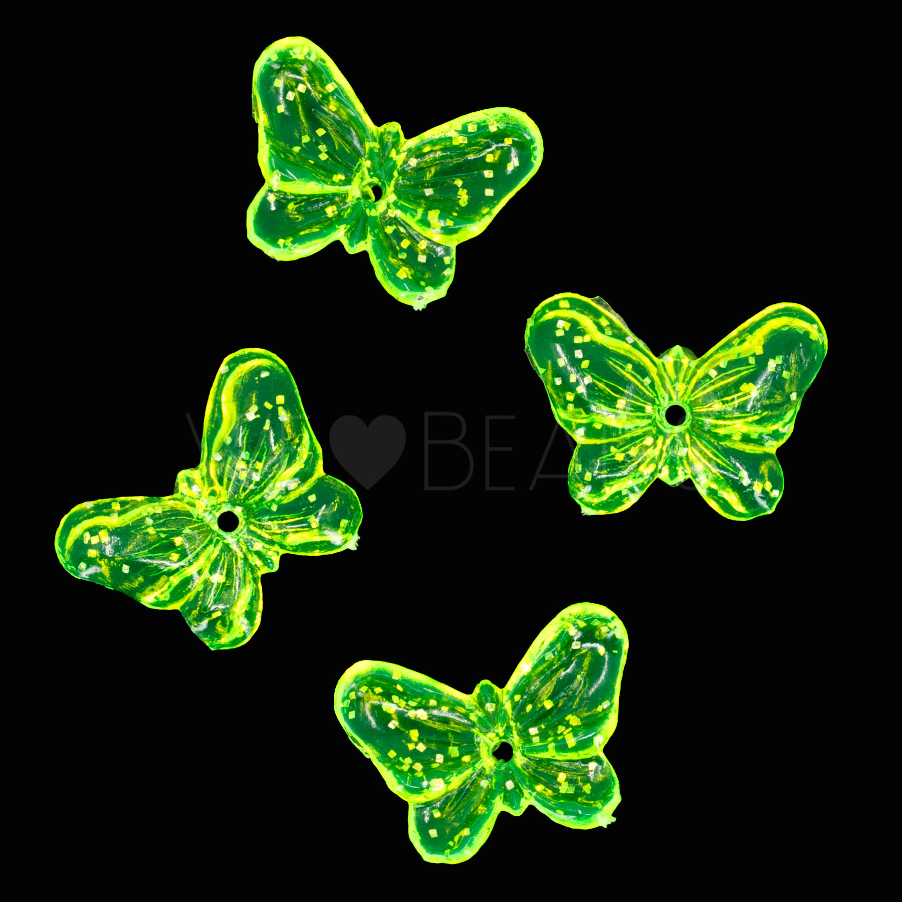 Schmetterling Perle in neon gelb