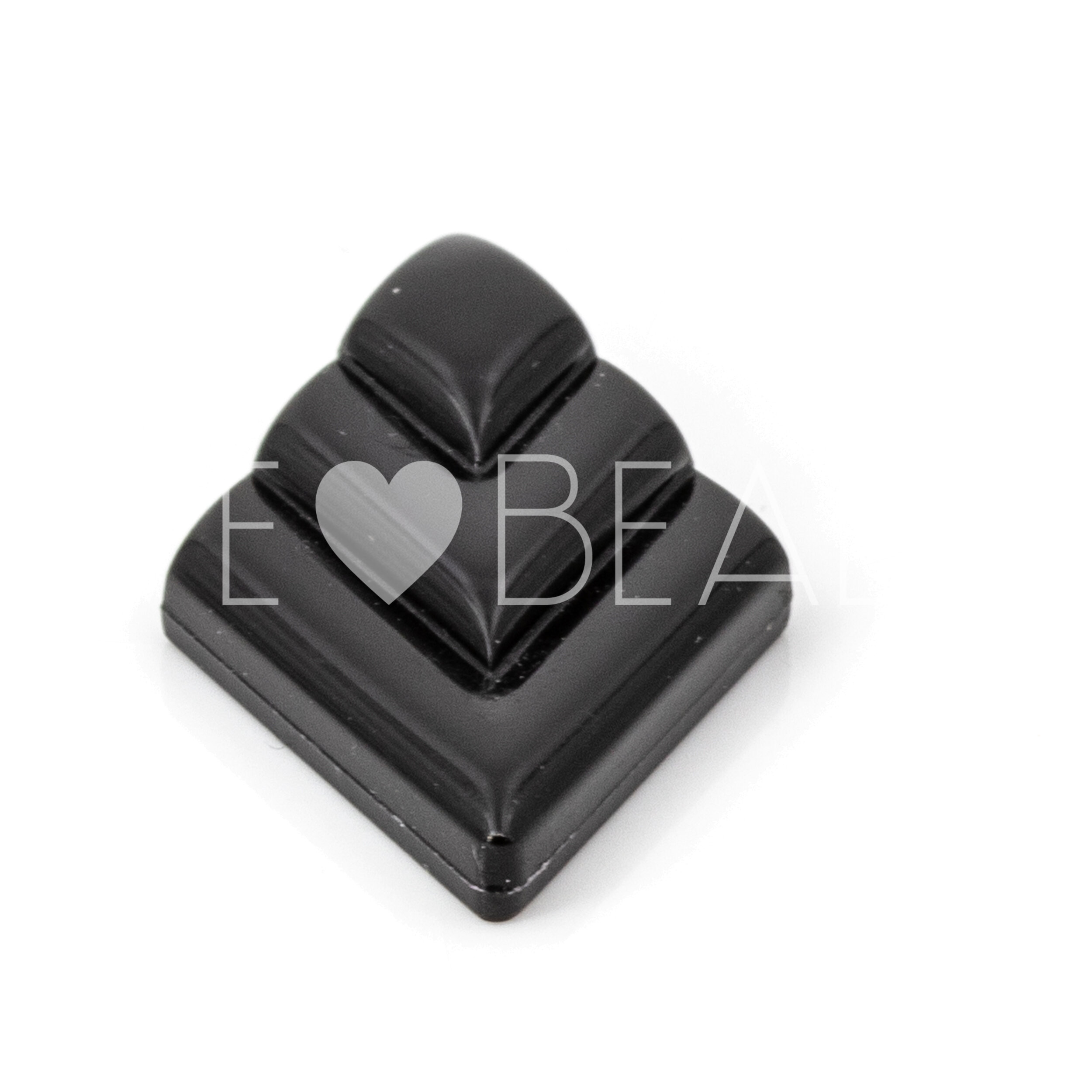 15mm Rechteck  in schwarz Satt