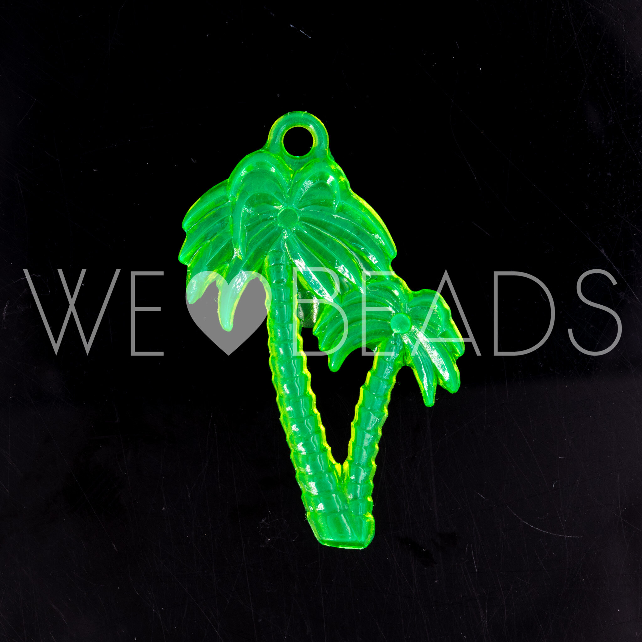 42x28 Palme Anhänger in neon grün Transparent