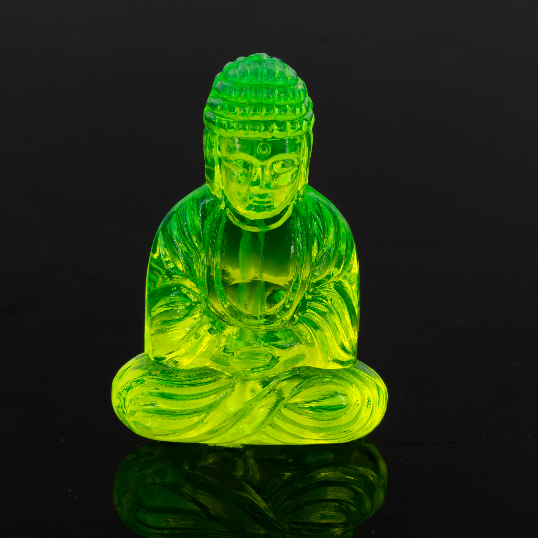 25x18 Buddha-Perle sitzend in neon gelb Transparent