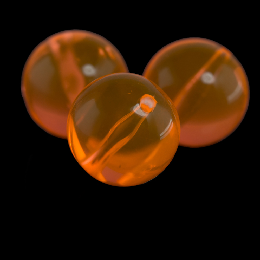 22mm Rundperle in  neon orange Transparent