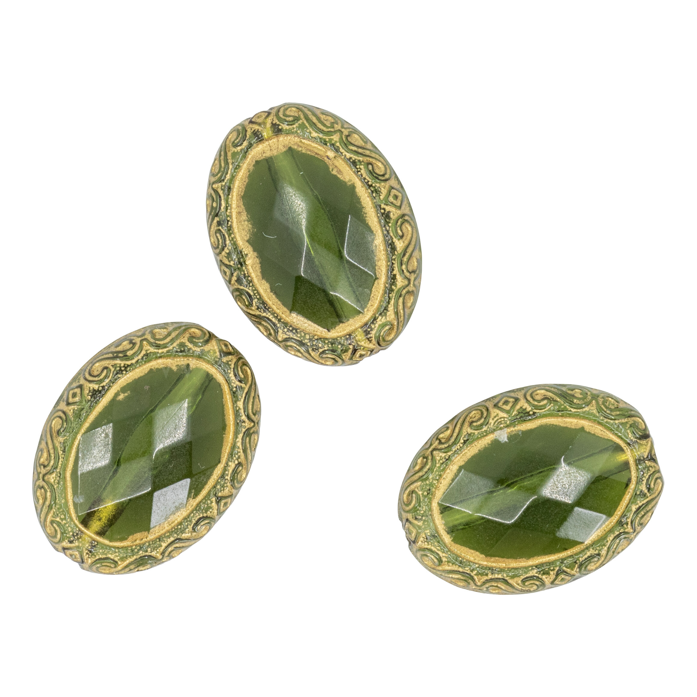 18x14 oval Beads in olive green dark