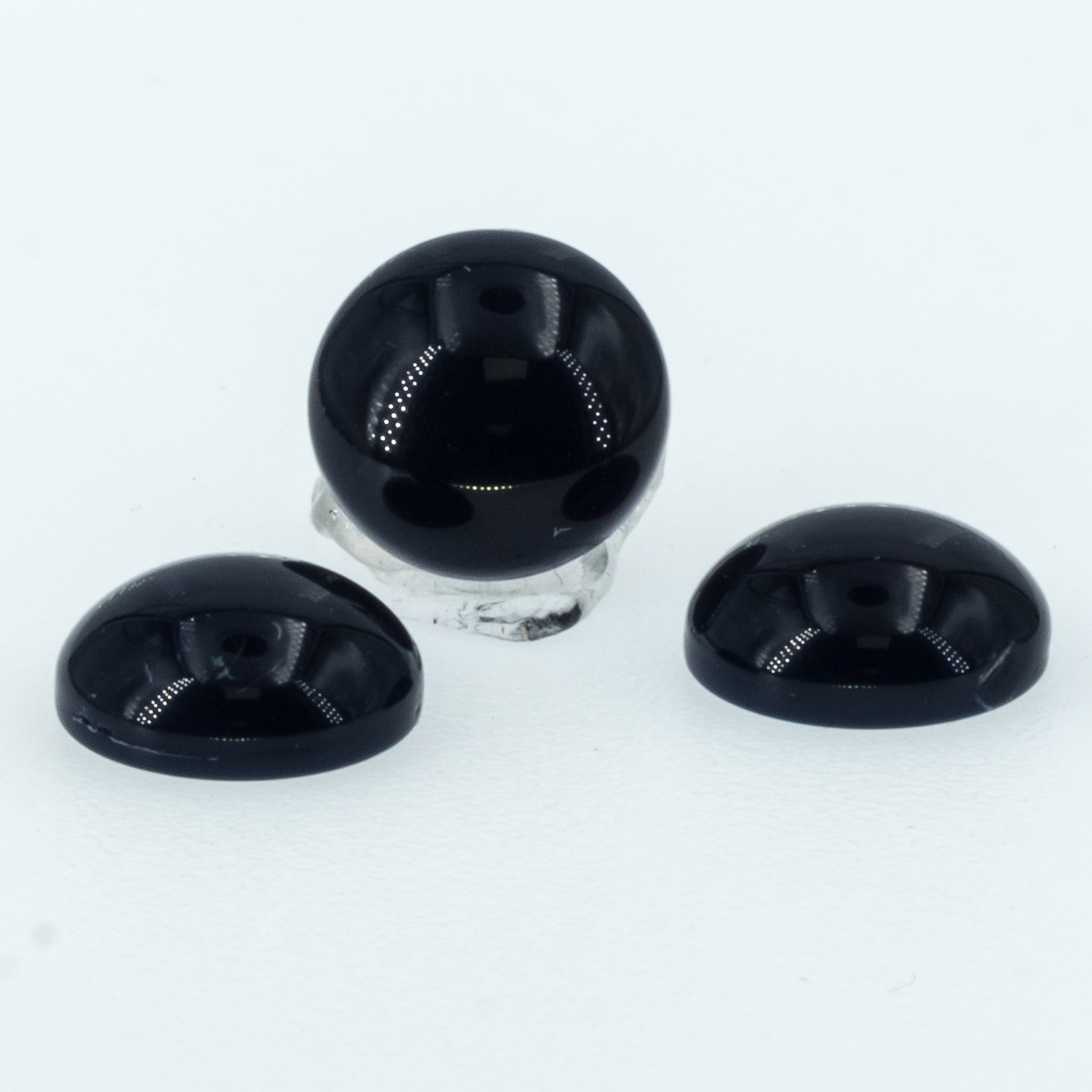 10mm Cabochon oval - stahlblau Satt